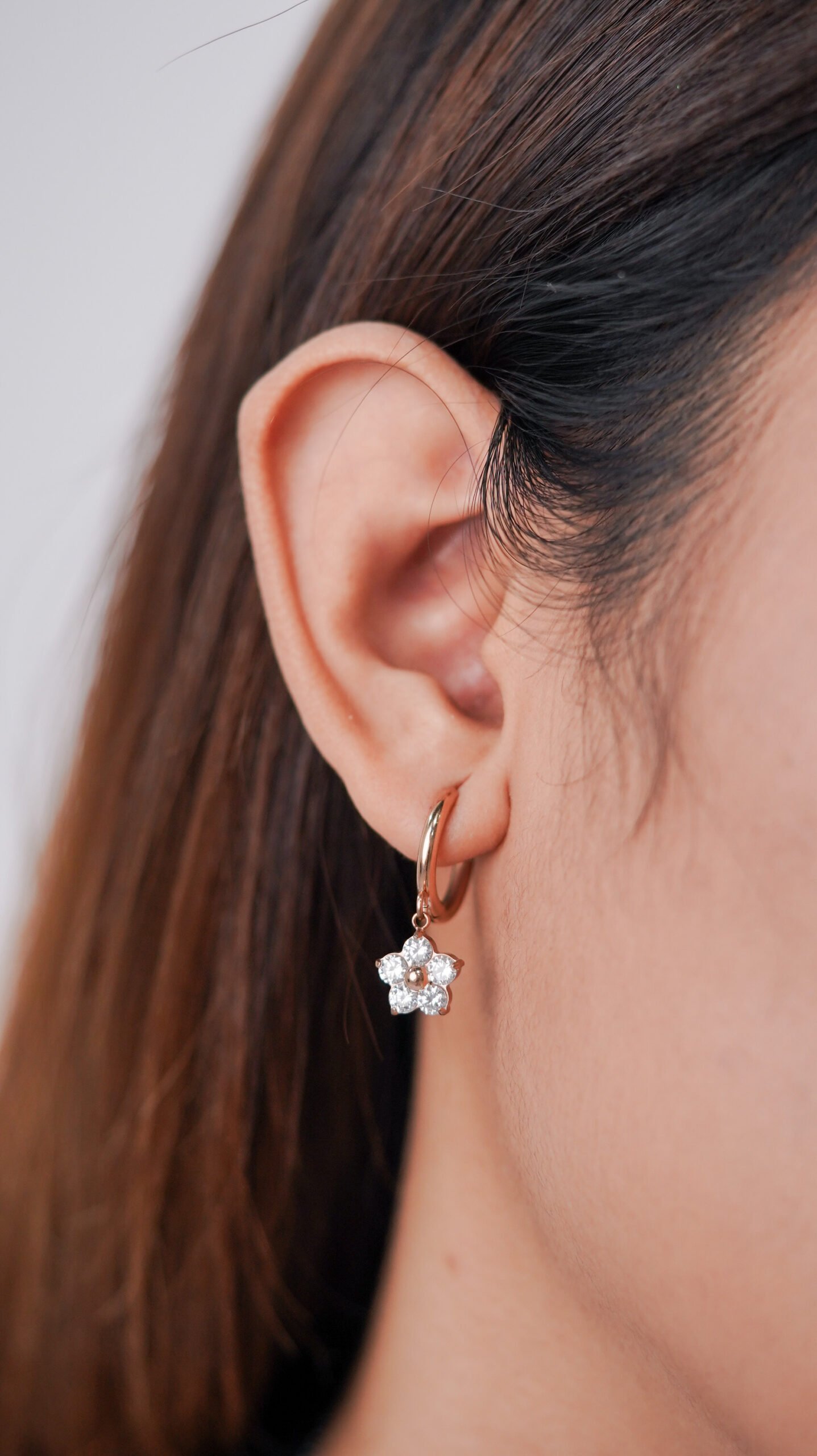 Panlandwoo - Anting Hoop Titanium Wanita Orquida - Gambar 2