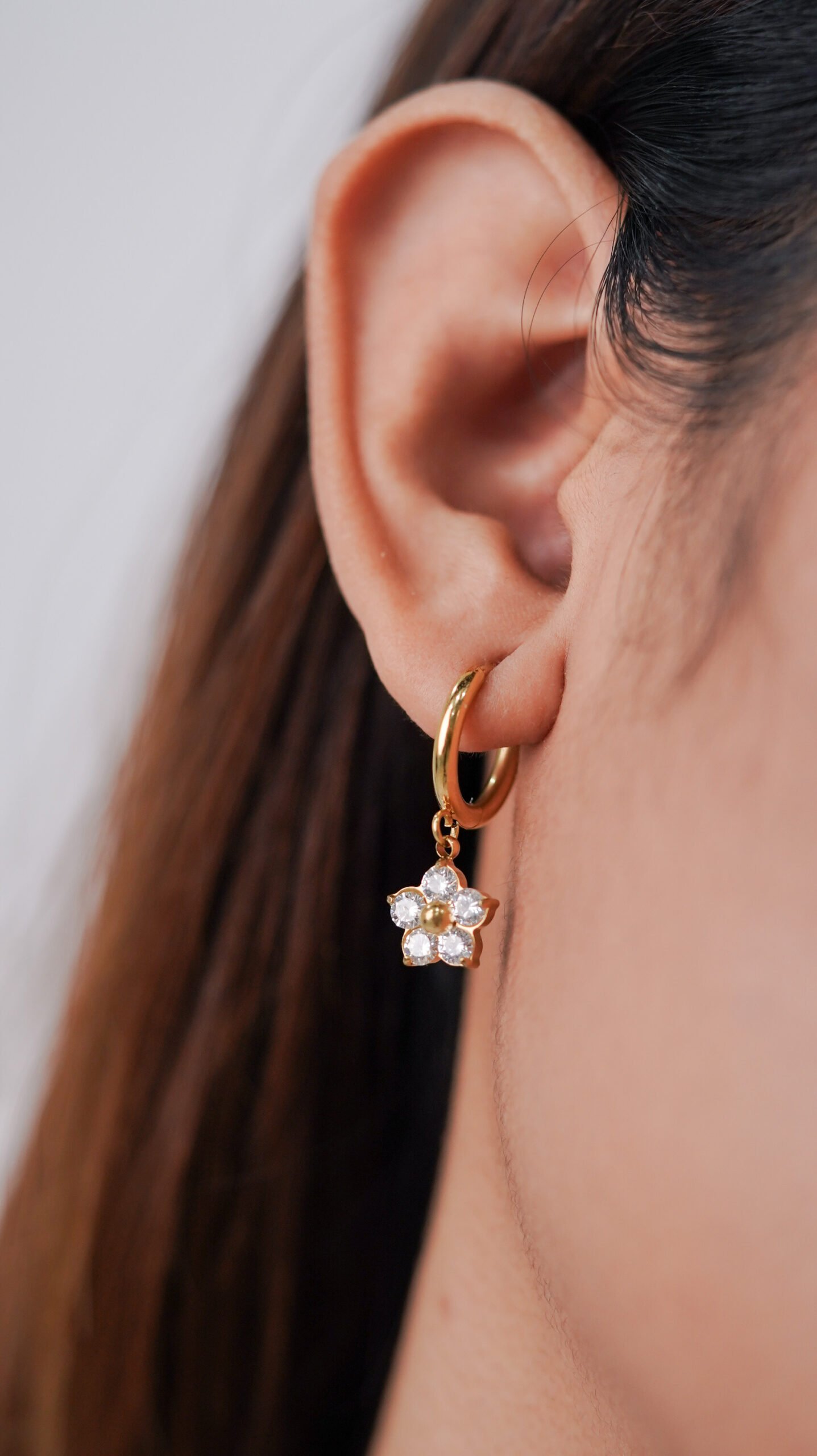 Panlandwoo - Anting Hoop Titanium Wanita Orquida - Gambar 4