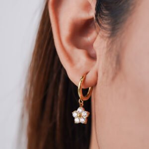 Panlandwoo - Anting Hoop Titanium Wanita Orquida - Gambar 6