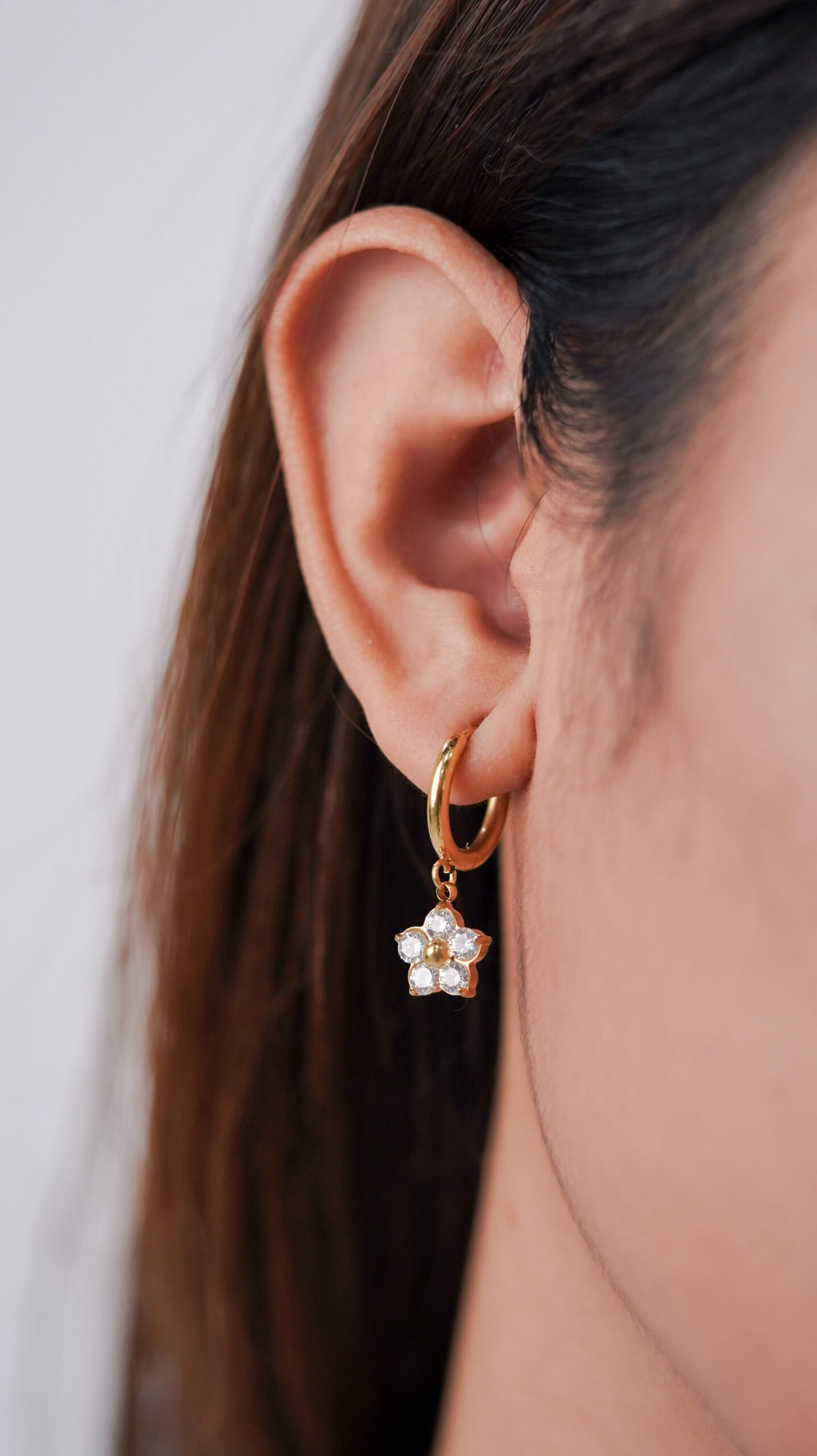 Panlandwoo - Anting Hoop Titanium Wanita Orquida - Gambar 6