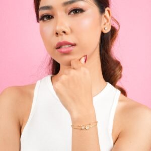Panlandwoo - Gelang Tangan Stainless Wanita Volans Adjustable - Gambar 4