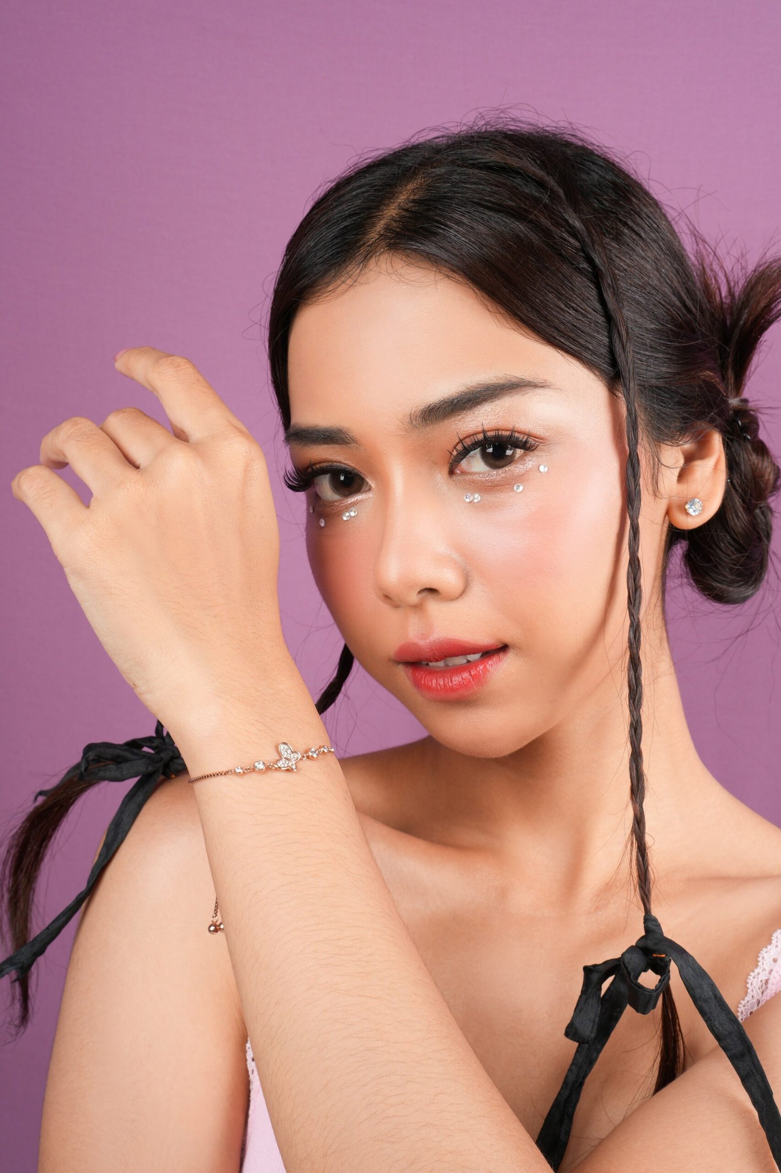 Panlandwoo - Gelang Serut Titanium Wanita Ambra Adjustable - Gambar 3