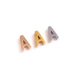 Panlandwoo - Liontin Huruf Titanium Simple Alpha - Gambar 2