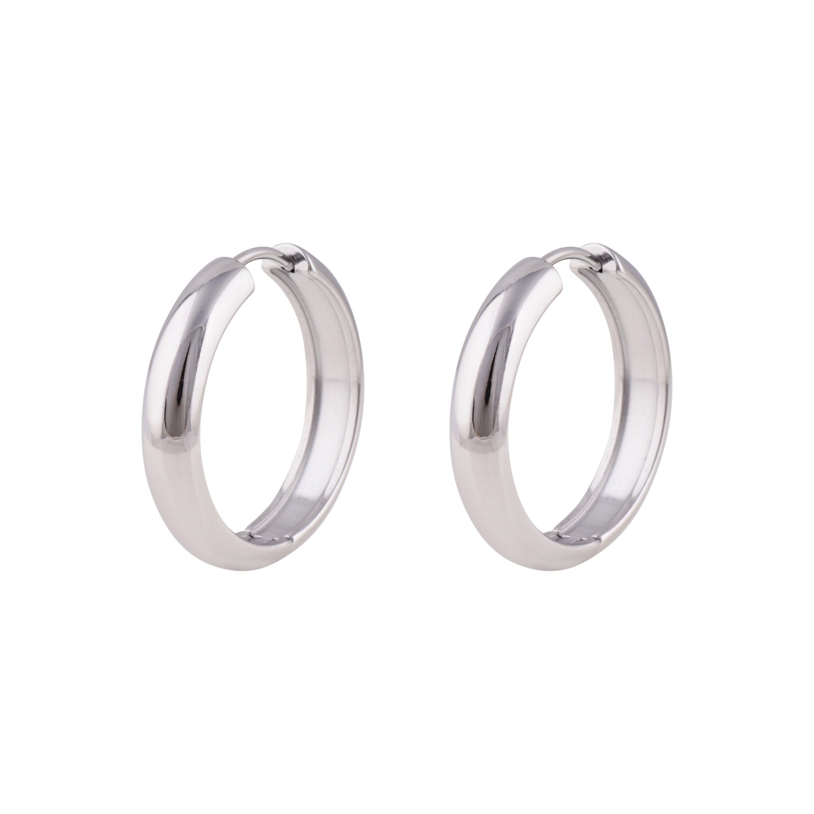 Panlandwoo - Anting Hoop Titanium Wanita Holle - Gambar 6