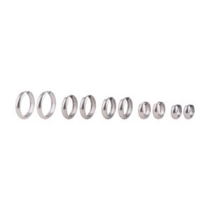 Panlandwoo - Anting Hoop Titanium Wanita Holle - Gambar 5