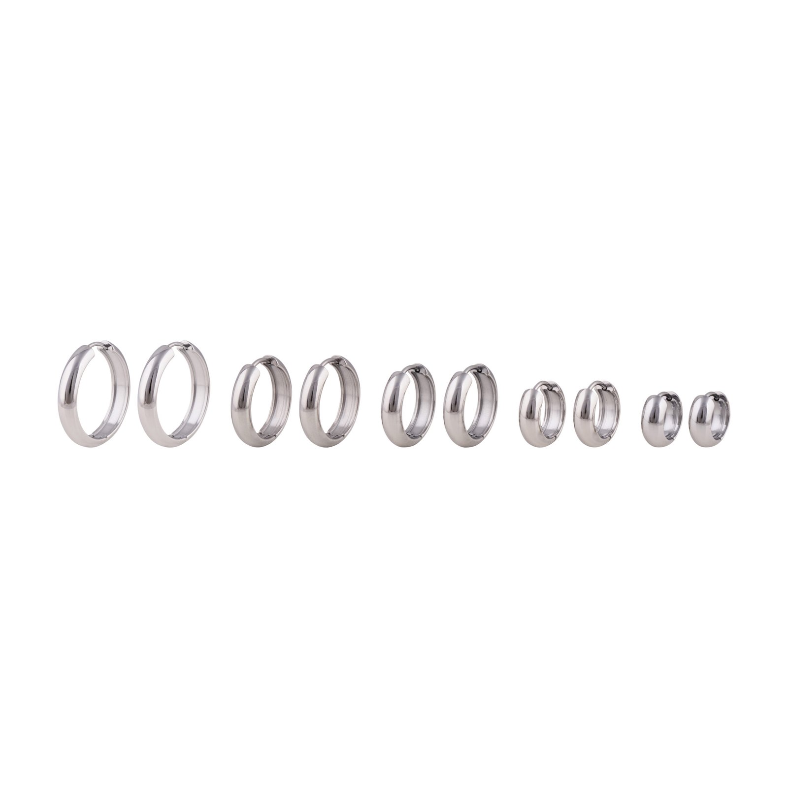 Panlandwoo - Anting Hoop Titanium Wanita Holle - Gambar 5