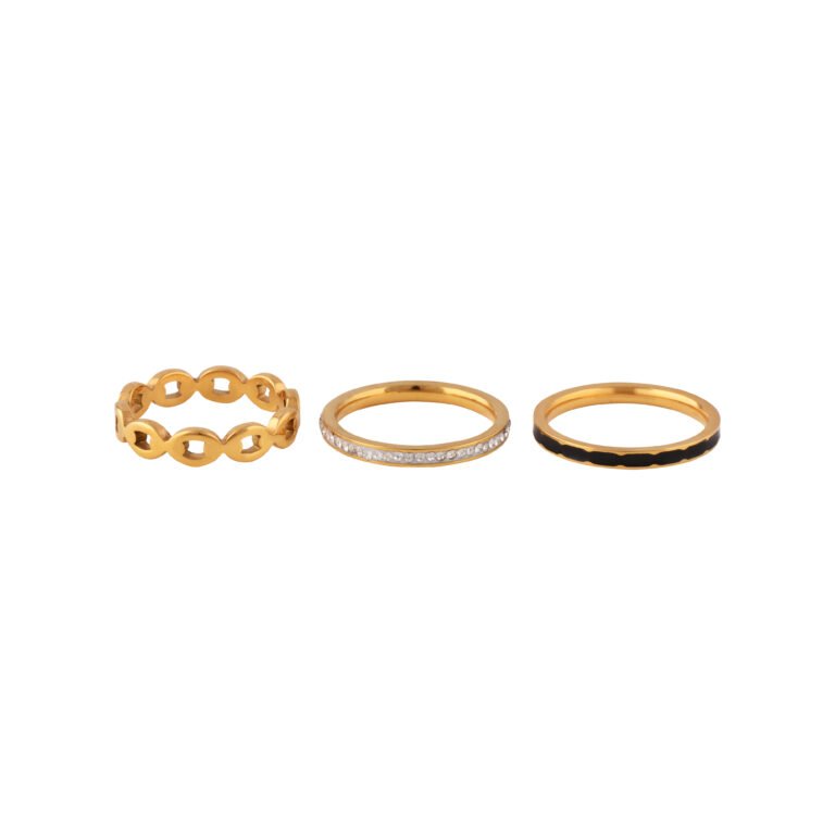 Tiga cincin dalam set Exandria gold