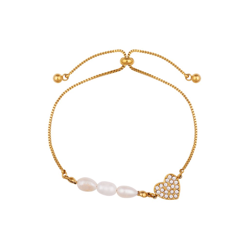 Gelang Aradia Gold dengan pengatur serut dan dua ujung rantai