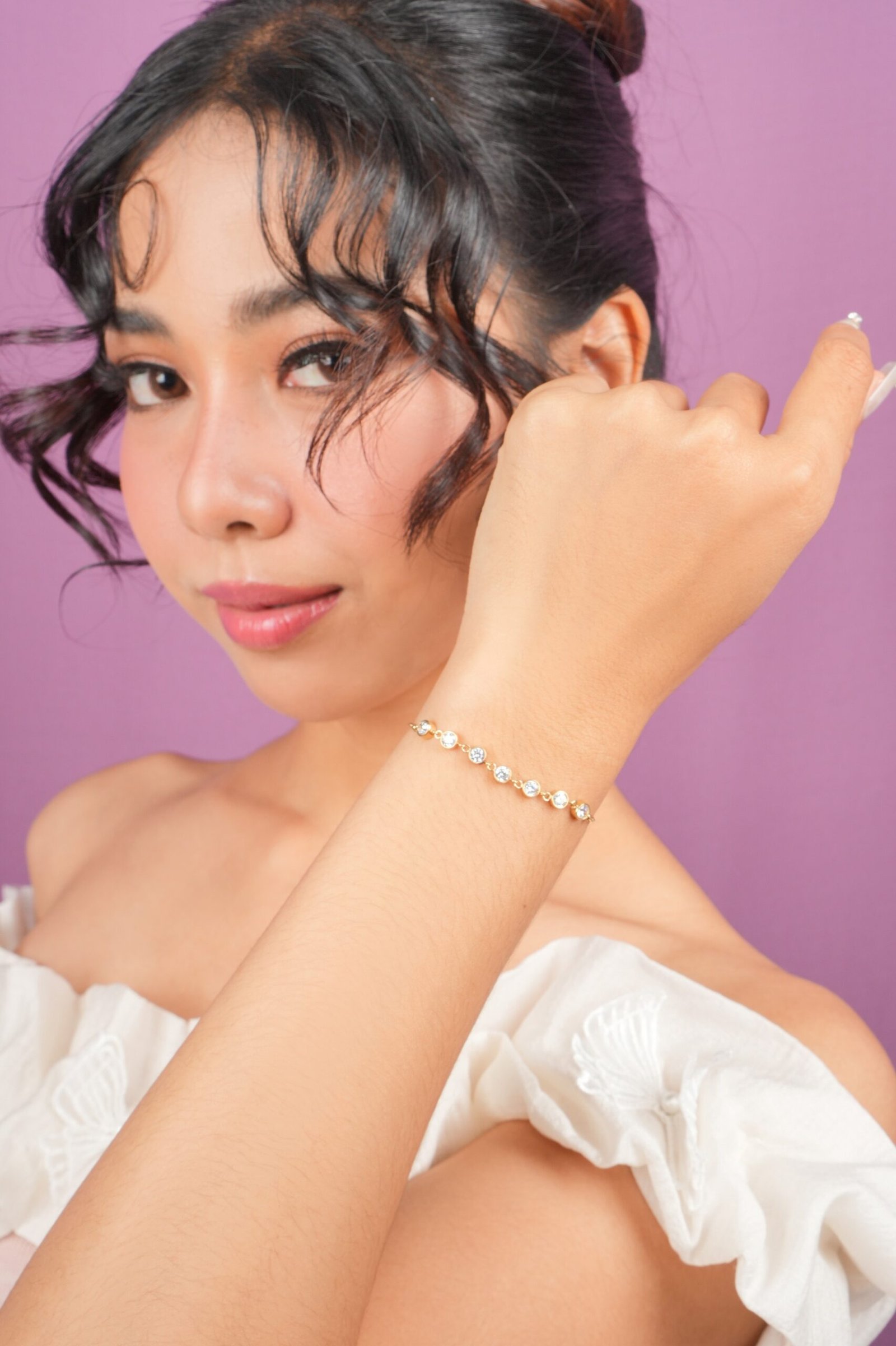 Panlandwoo - Gelang Serut Titanium Wanita Rayne Adjustable - Gambar 5