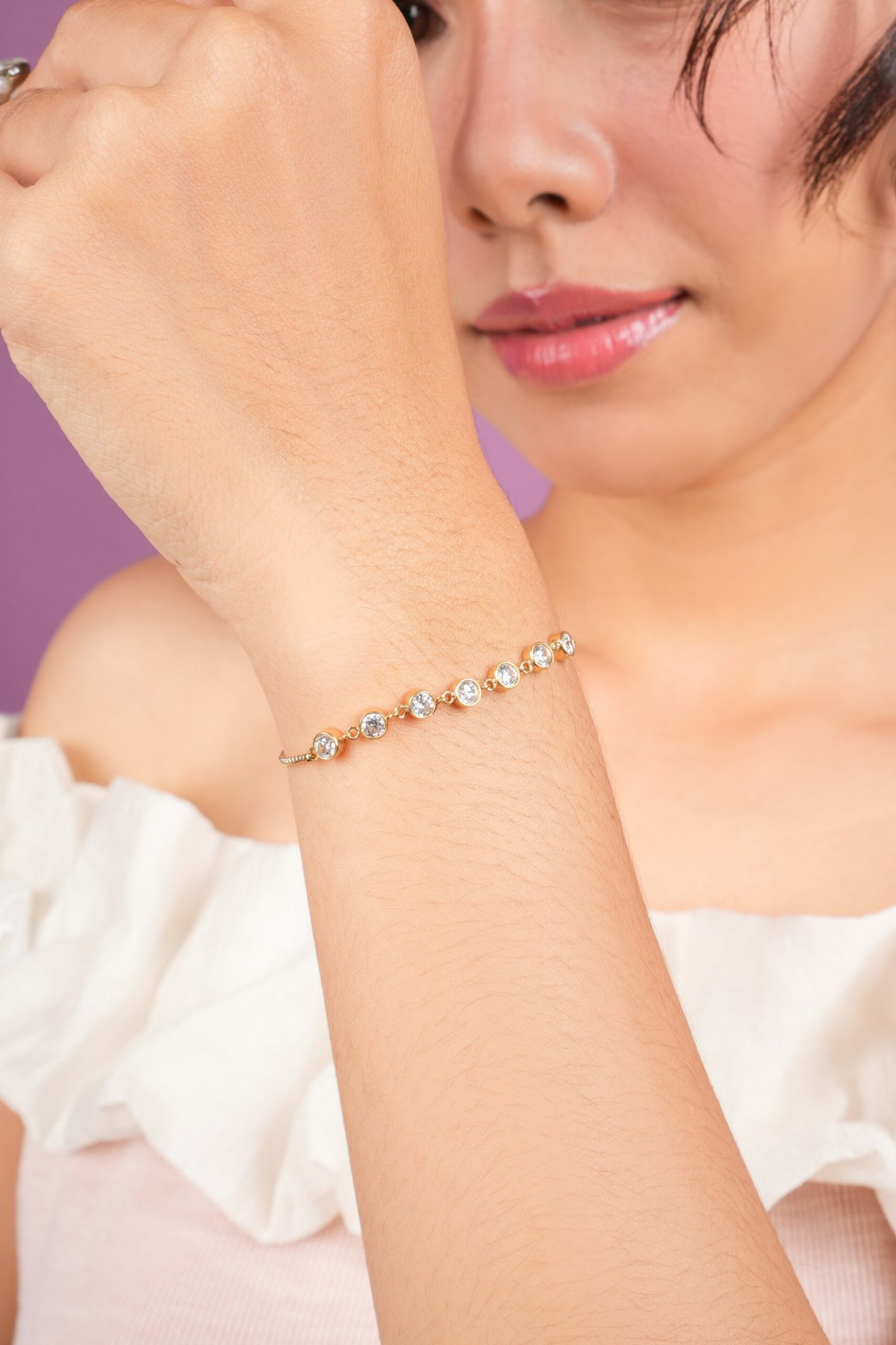 Panlandwoo - Gelang Serut Titanium Wanita Rayne Adjustable - Gambar 2