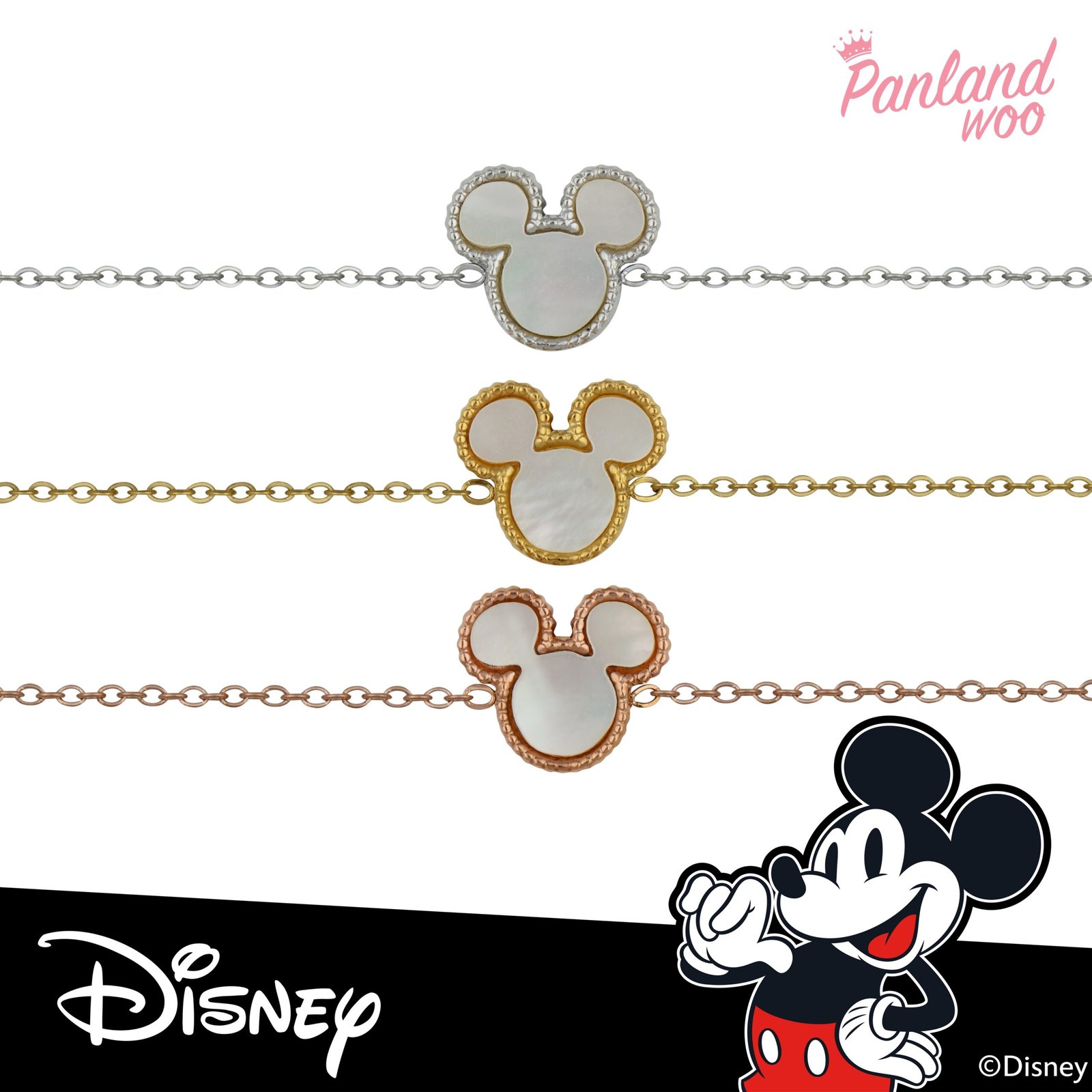 Panlandwoo Kids - Mickey & Minnie Mouse Collection - Gelang Tangan Titanium Anak Kissy Adjustable - Gambar 2