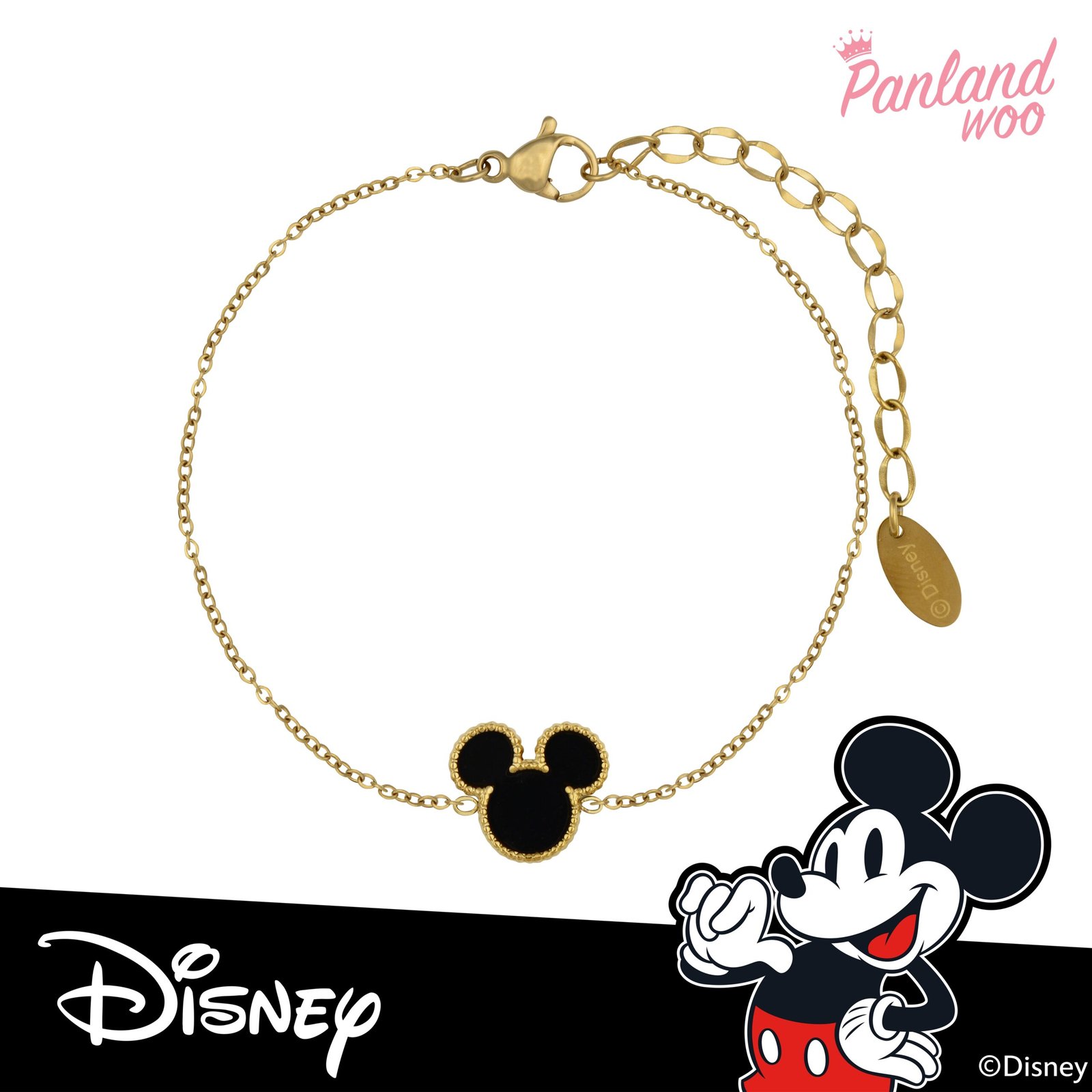Panlandwoo Kids - Mickey & Minnie Mouse Collection - Gelang Tangan Titanium Anak Kissy Adjustable