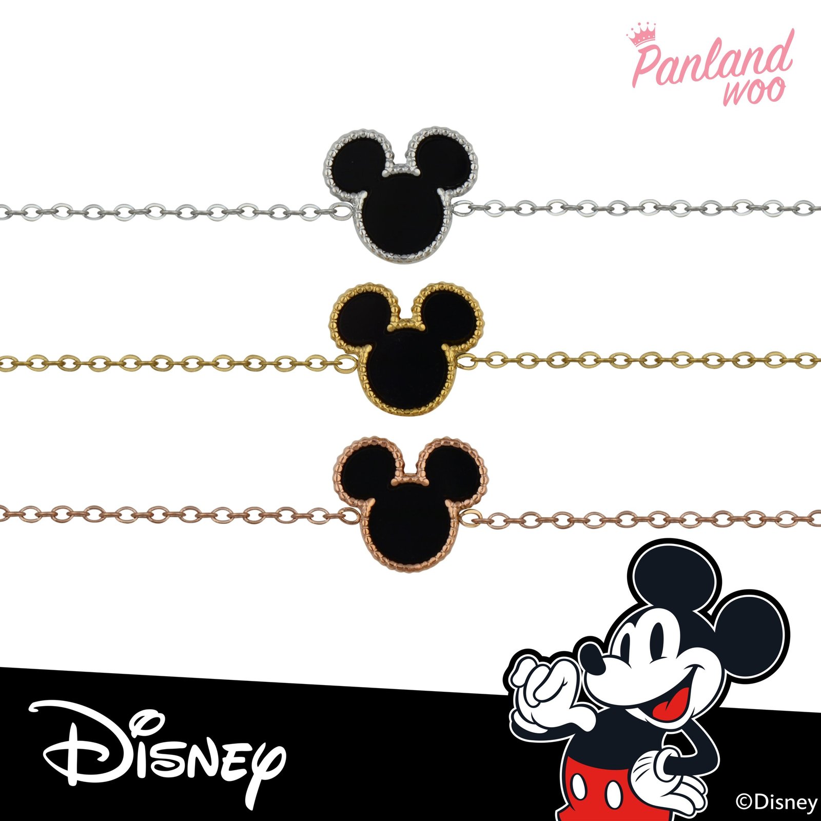 Panlandwoo Kids - Mickey & Minnie Mouse Collection - Gelang Tangan Titanium Anak Kissy Adjustable - Gambar 4