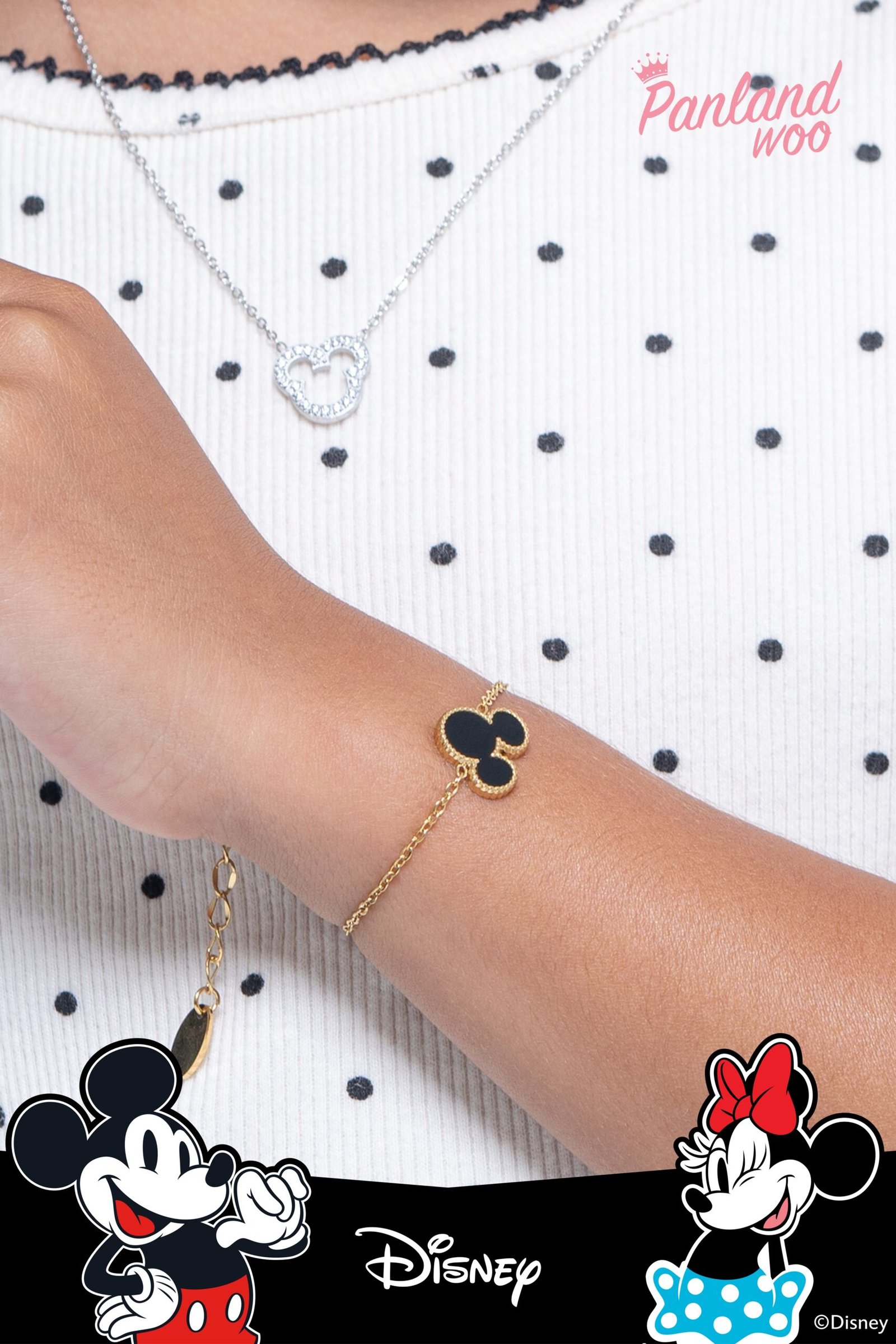 Panlandwoo Kids - Mickey & Minnie Mouse Collection - Gelang Tangan Titanium Anak Kissy Adjustable - Gambar 6