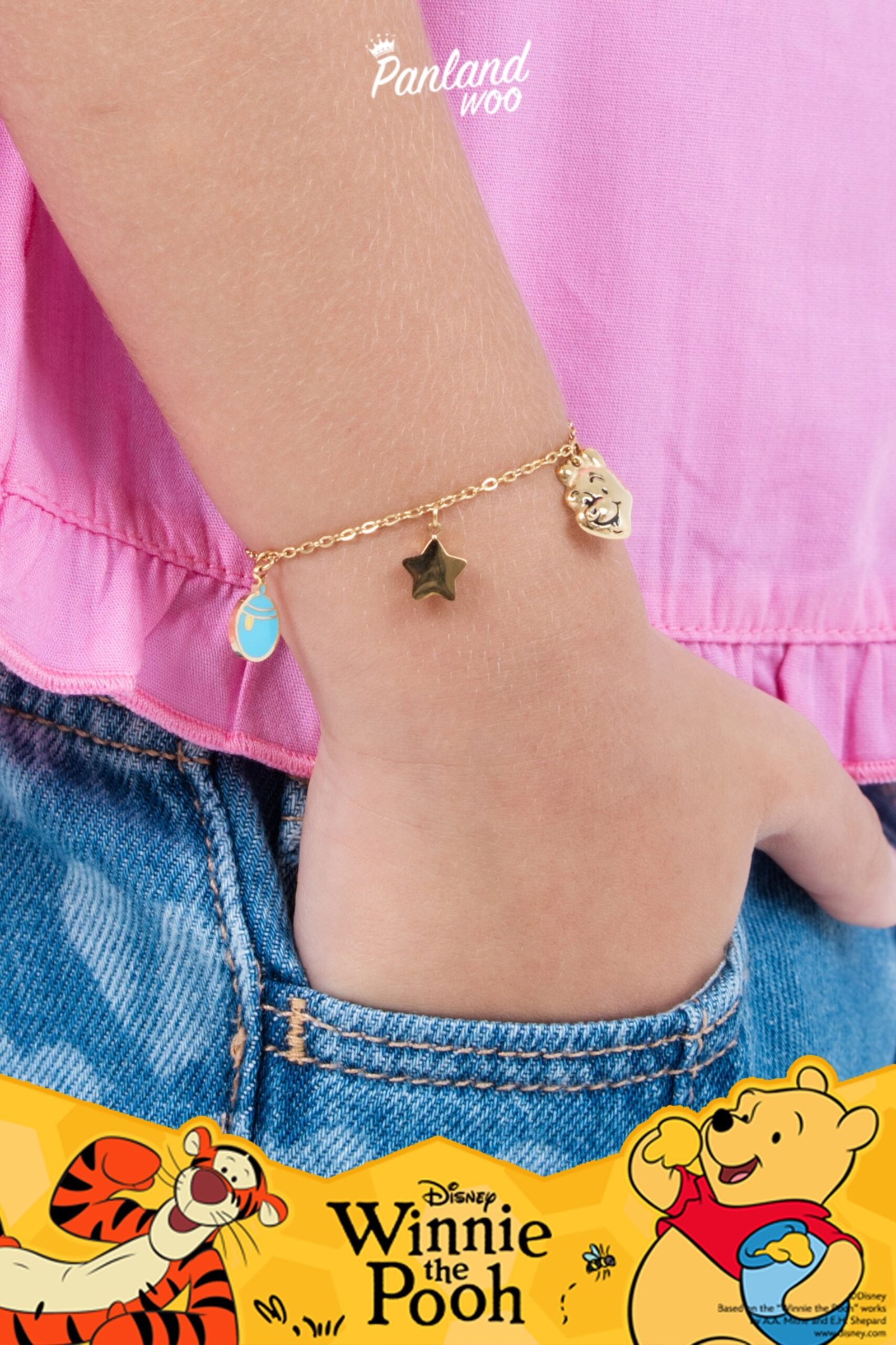 Panlandwoo Kids - Winnie The Pooh Collection - Gelang Tangan Titanium Anak Theron Adjustable - Gambar 3