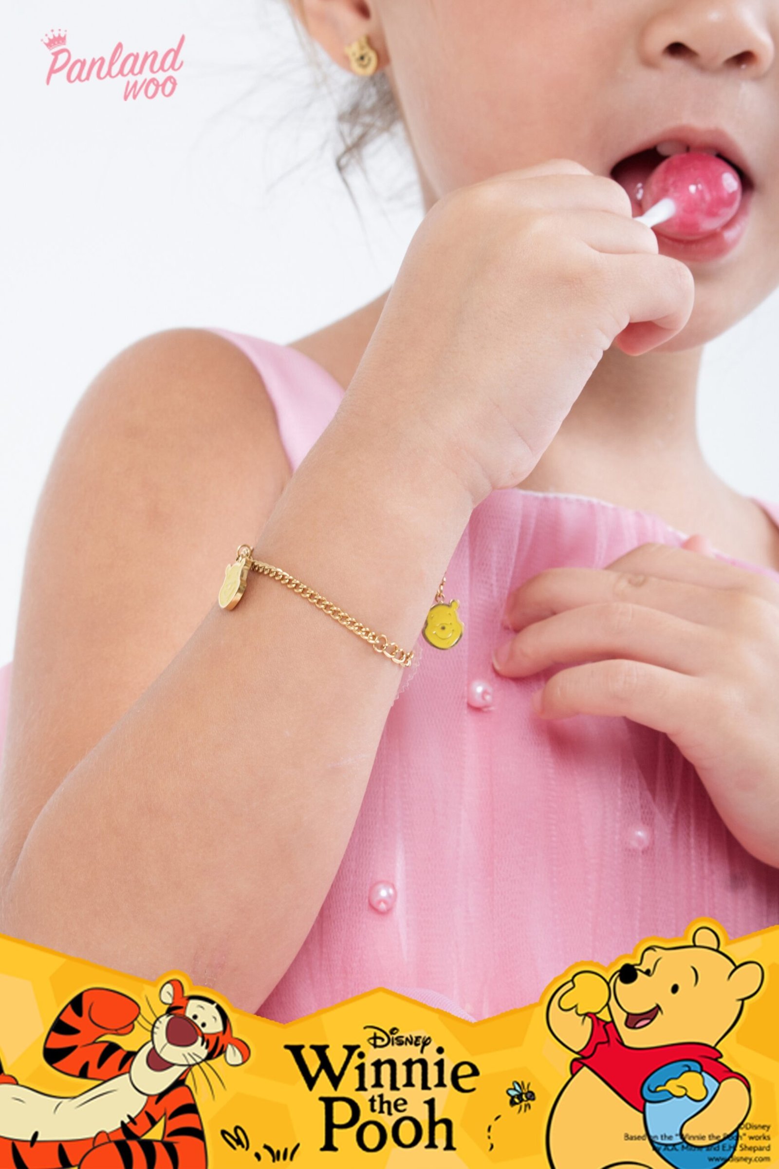 Panlandwoo Kids - Winnie The Pooh Collection - Gelang Tangan Titanium Anak Nazia Adjustable - Gambar 2