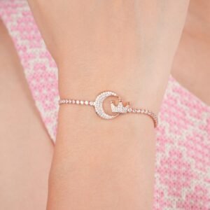 Panlandwoo - Gelang Serut Rhodium Wanita Marina Adjustable - Gambar 3