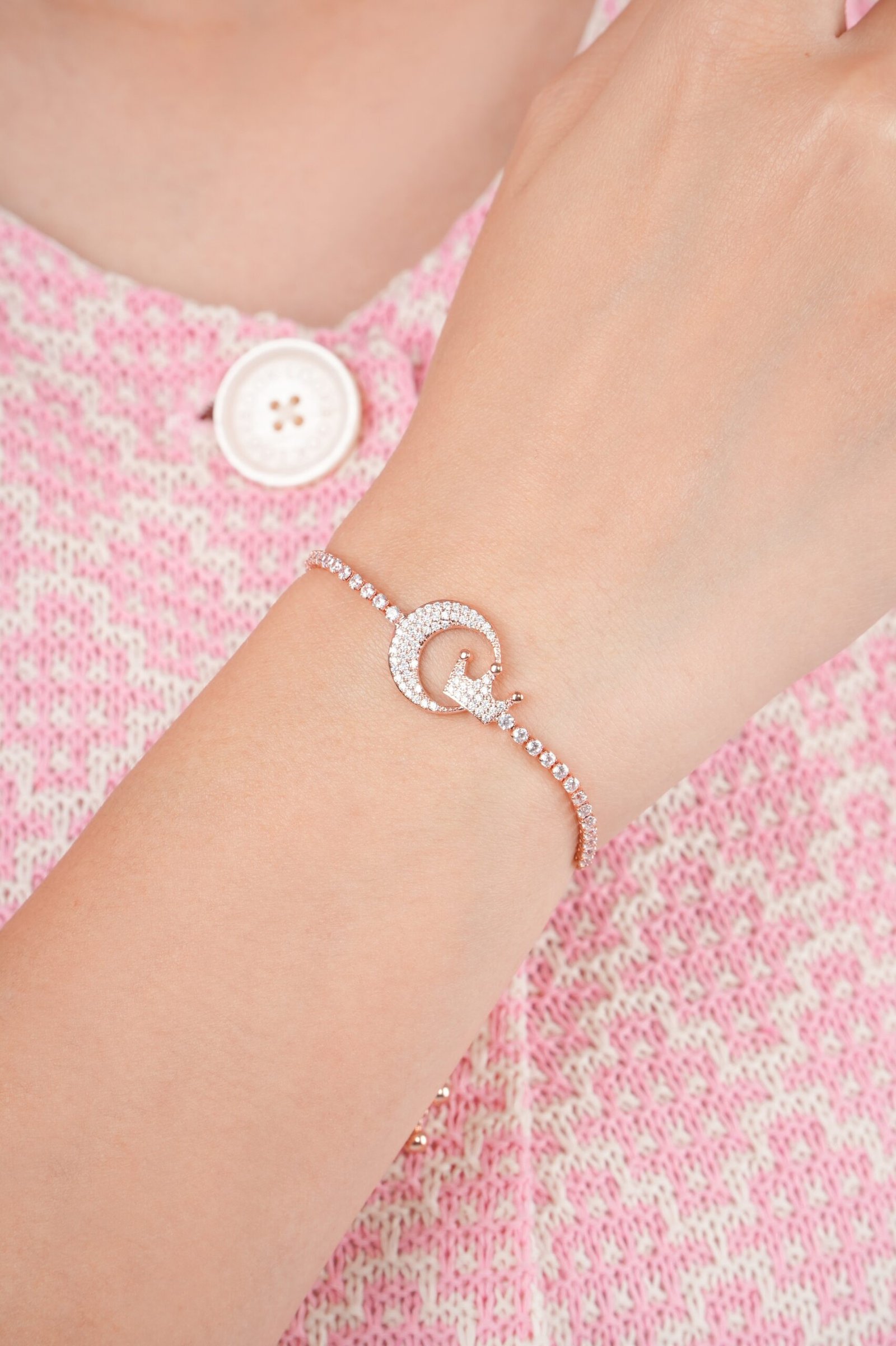 Panlandwoo - Gelang Serut Rhodium Wanita Marina Adjustable - Gambar 2