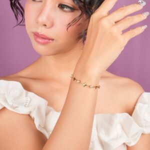 Panlandwoo - Gelang Tangan Titanium Wanita Raquya Adjustable - Gambar 4