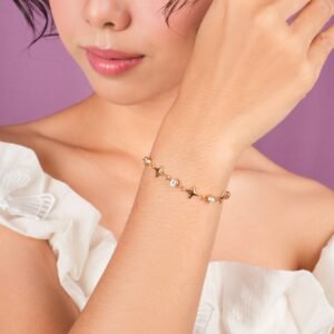 Panlandwoo - Gelang Tangan Titanium Wanita Raquya Adjustable - Gambar 2