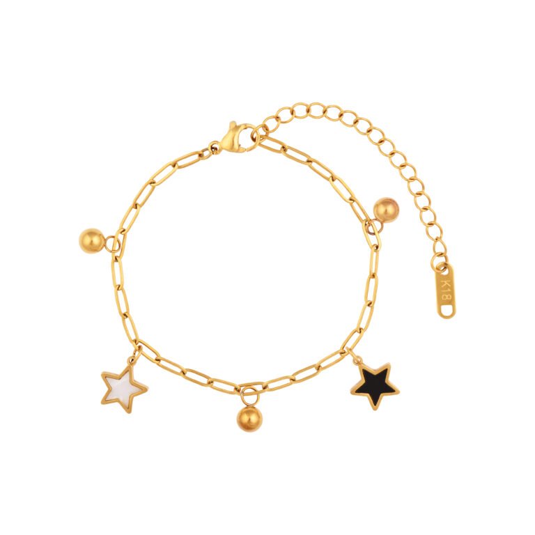 Gelang Ruel gold dengan bintang dan rantai extender