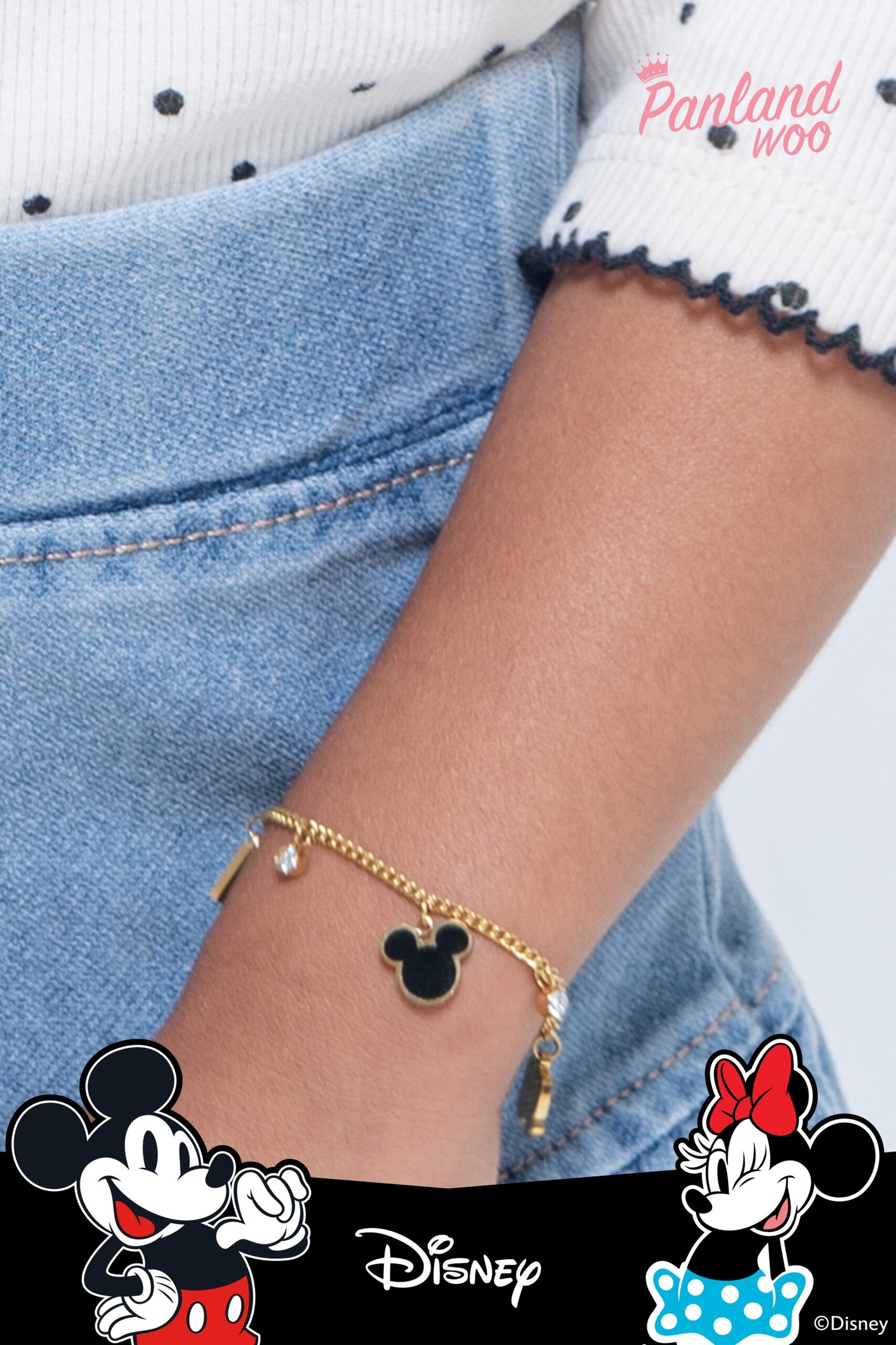 Panlandwoo Kids - Mickey & Minnie Mouse Collection - Gelang Tangan Titanium Anak Toptap Adjustable - Gambar 7