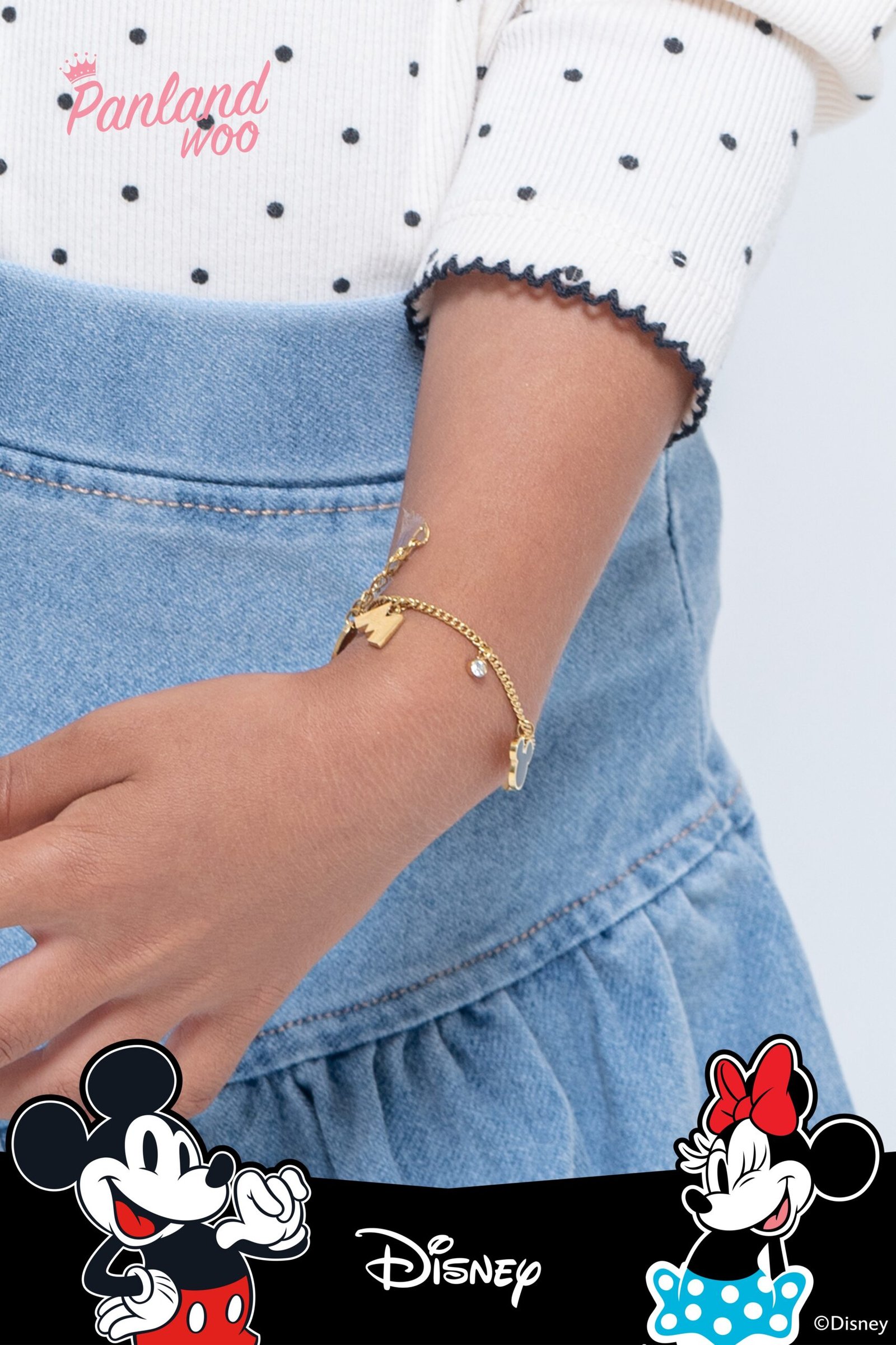 Panlandwoo Kids - Mickey & Minnie Mouse Collection - Gelang Tangan Titanium Anak Toptap Adjustable - Gambar 8