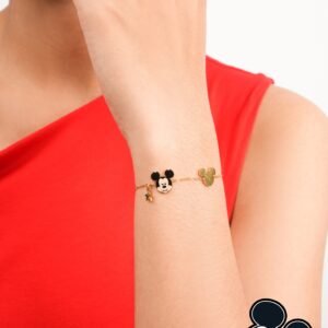 Panlandwoo - Mickey & Minnie Mouse Collection - Gelang Tangan Titanium Wanita Dresden Adjustable - Gambar 3