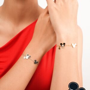Panlandwoo - Mickey & Minnie Mouse Collection - Gelang Tangan Titanium Wanita Dresden Adjustable - Gambar 4