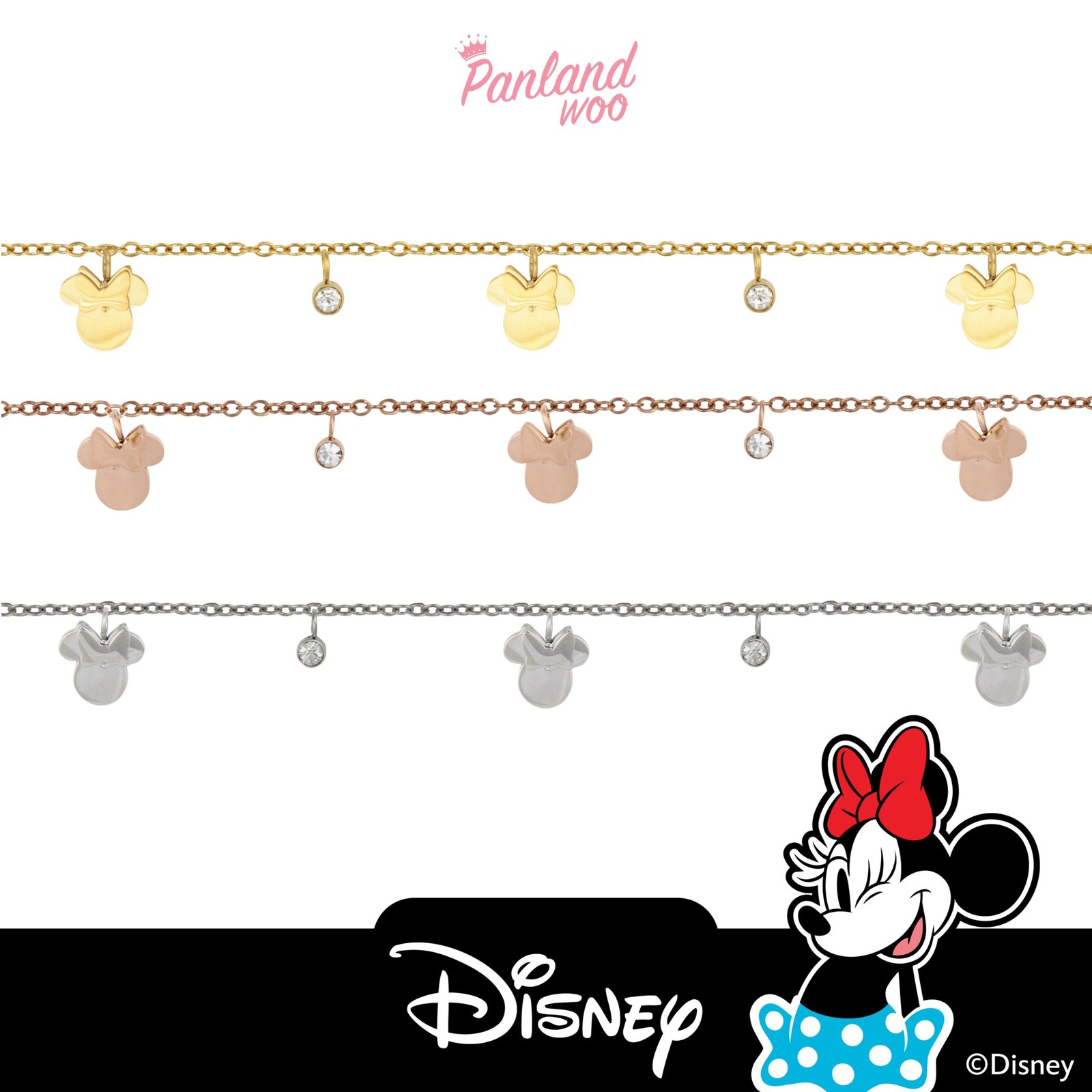 Panlandwoo Kids - Mickey & Minnie Mouse Collection - Gelang Tangan Titanium Anak Linetta Adjustable - Gambar 2