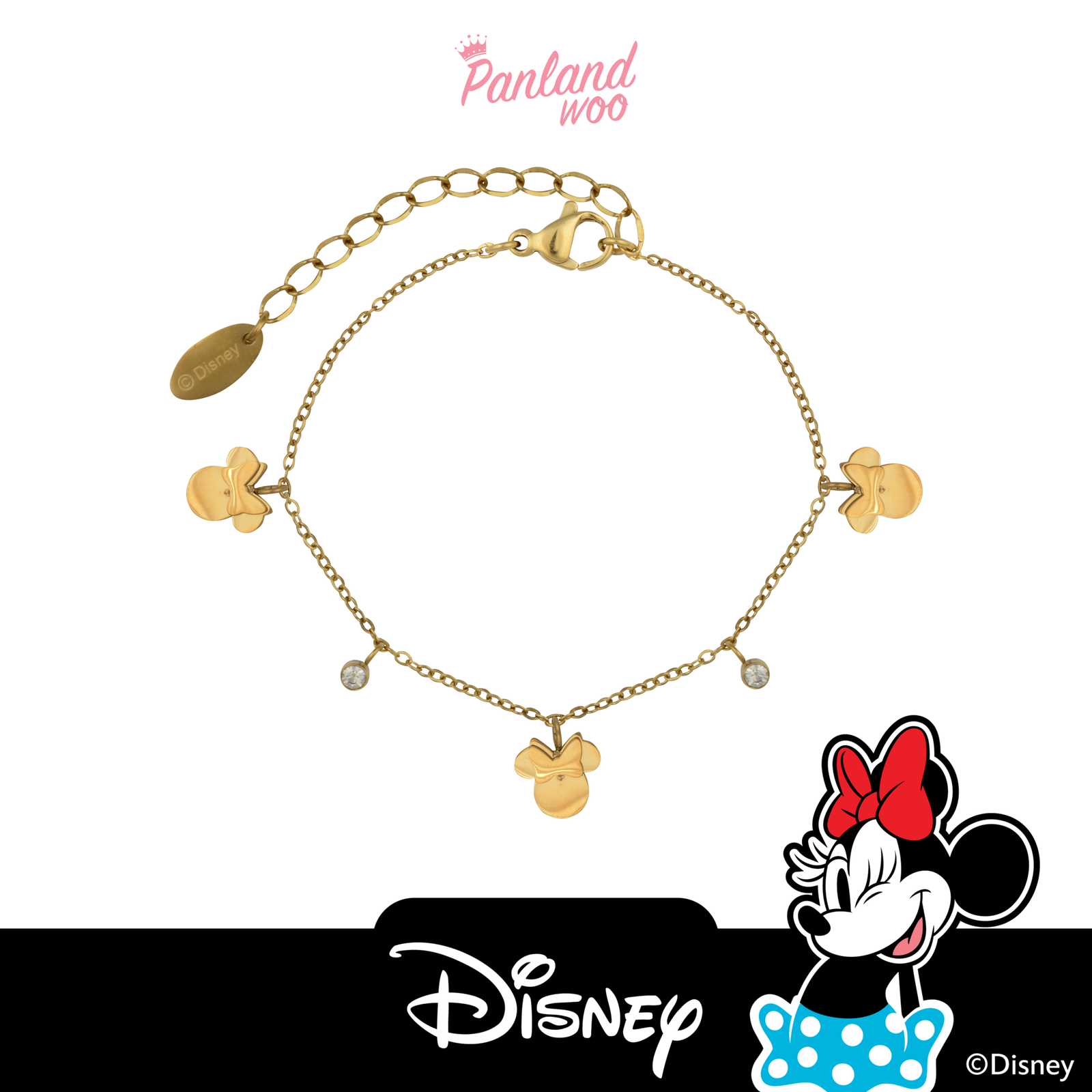 Panlandwoo Kids - Mickey & Minnie Mouse Collection - Gelang Tangan Titanium Anak Linetta Adjustable