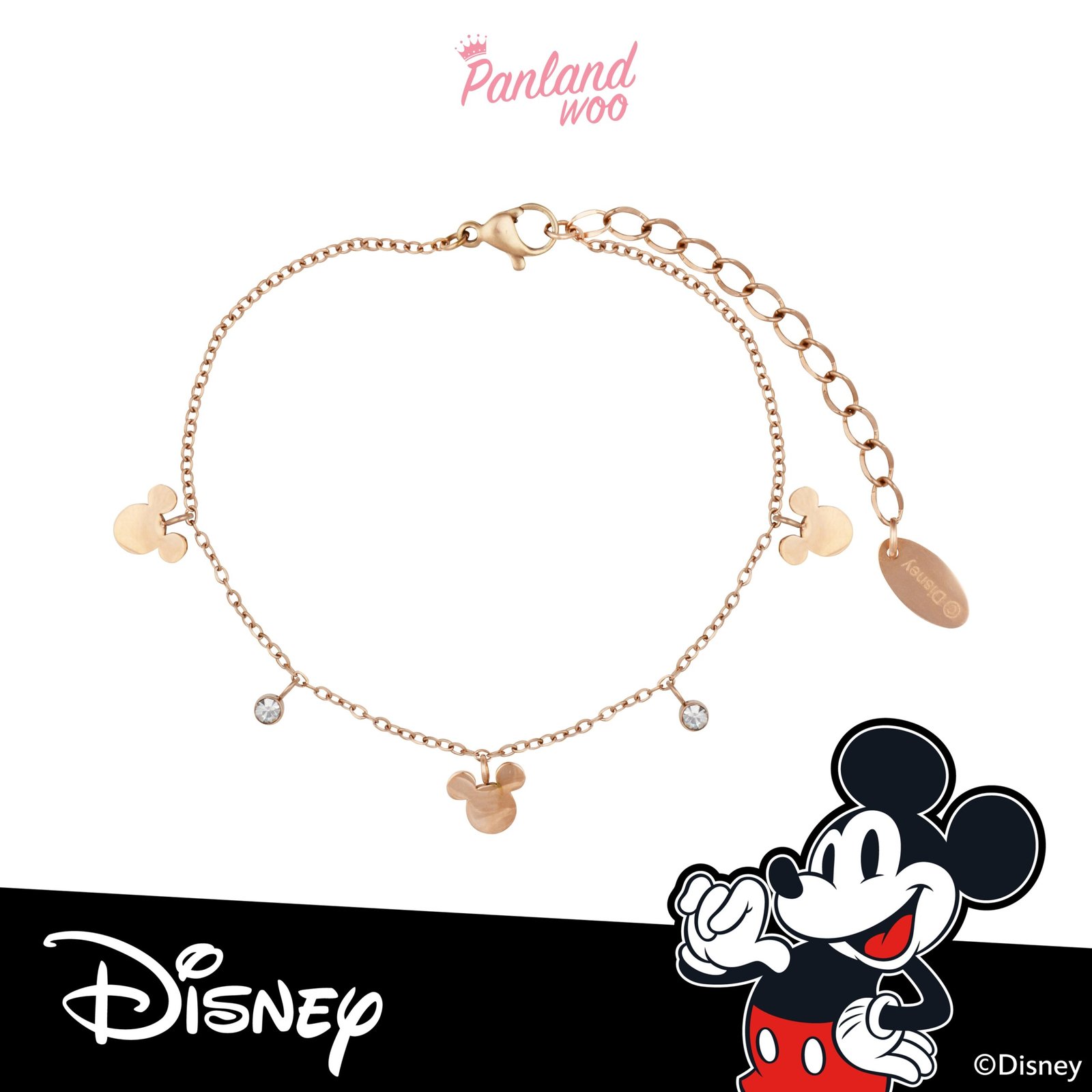 Panlandwoo Kids - Mickey & Minnie Mouse Collection - Gelang Tangan Titanium Anak Sen Adjustable - Gambar 6