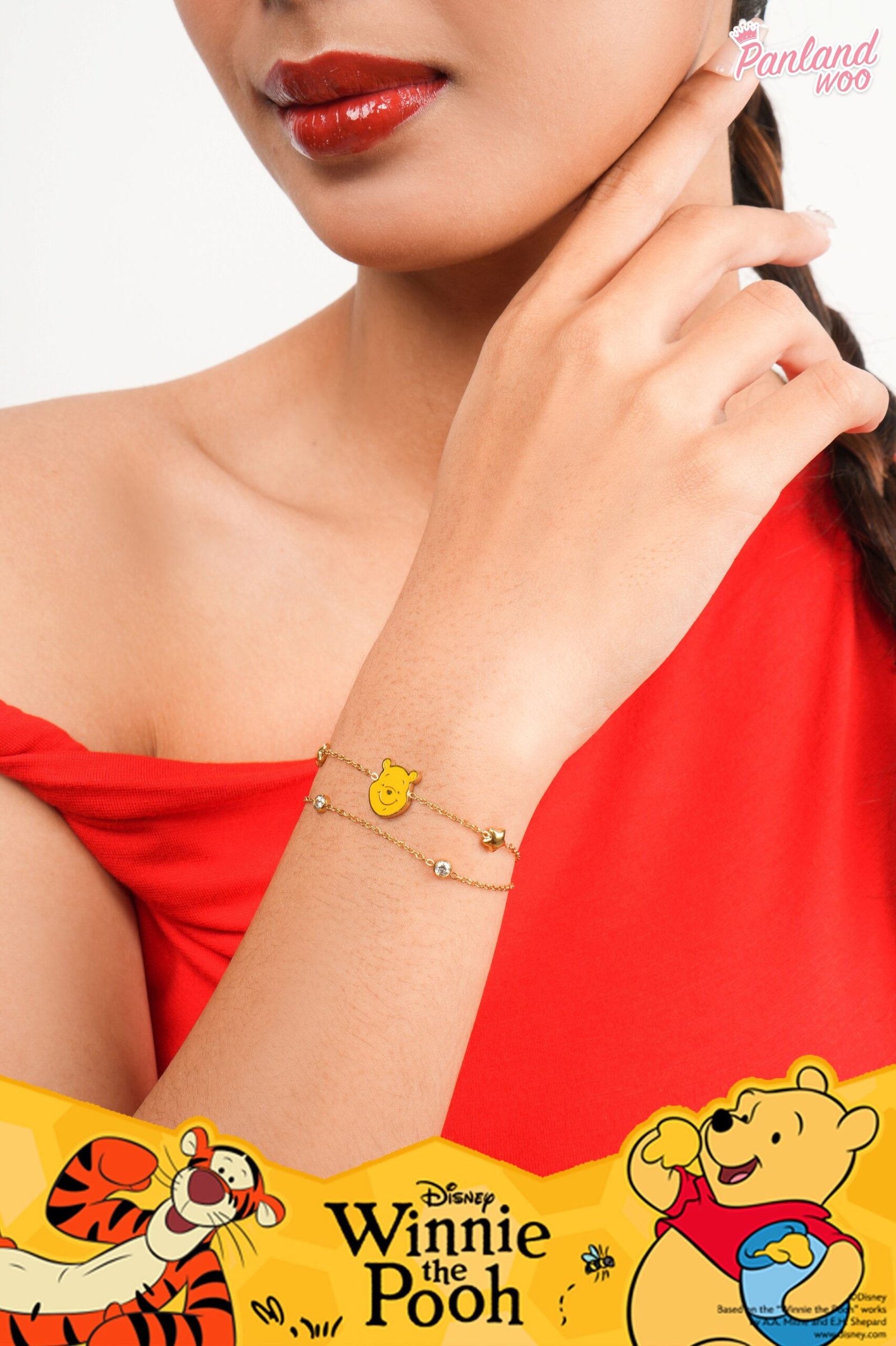 Panlandwoo - Winnie The Pooh Collection - Gelang Tangan Titanium Wanita Kagami Adjustable - Gambar 7
