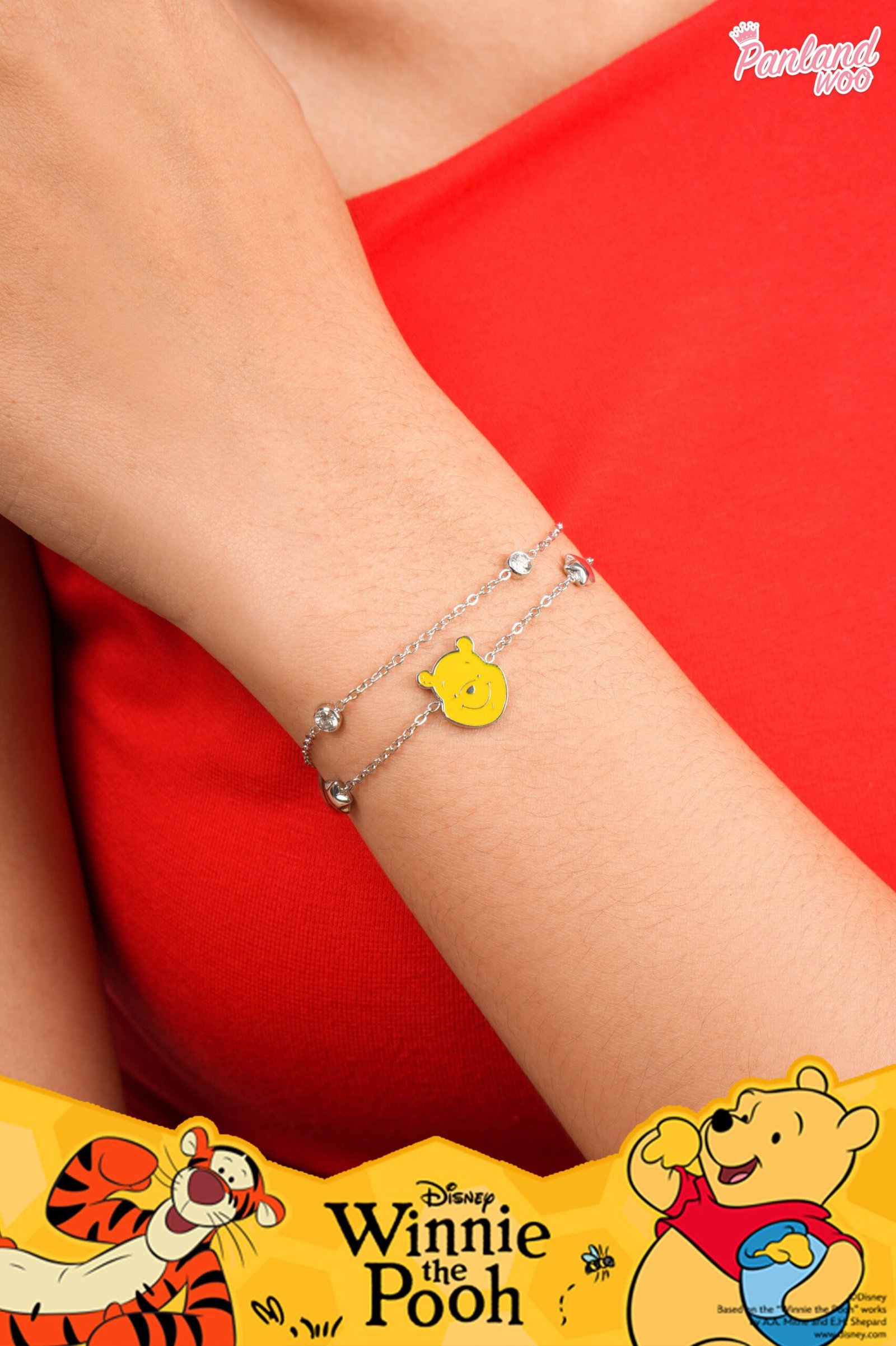 Panlandwoo - Winnie The Pooh Collection - Gelang Tangan Titanium Wanita Kagami Adjustable - Gambar 3