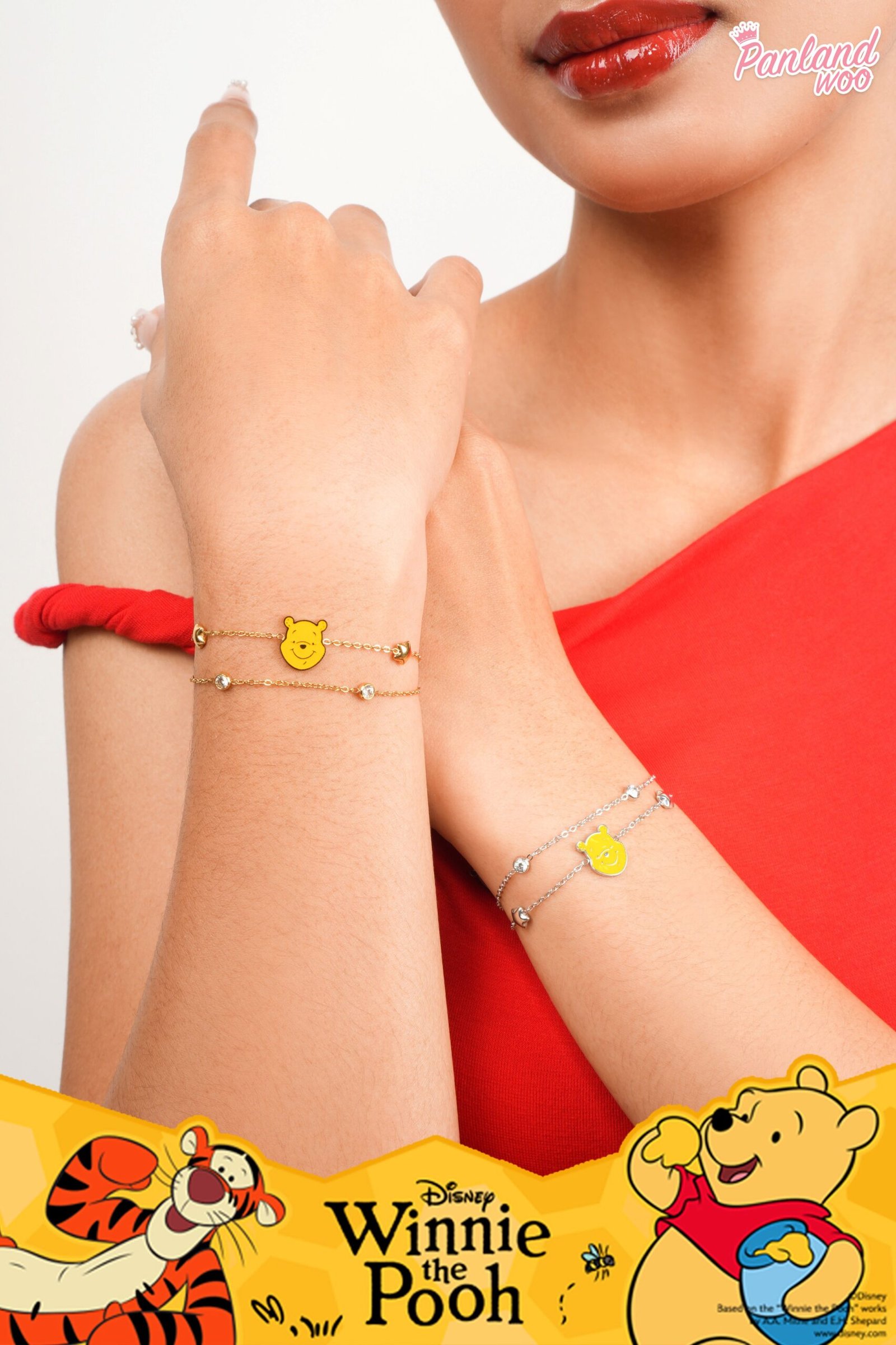 Panlandwoo - Winnie The Pooh Collection - Gelang Tangan Titanium Wanita Kagami Adjustable - Gambar 4