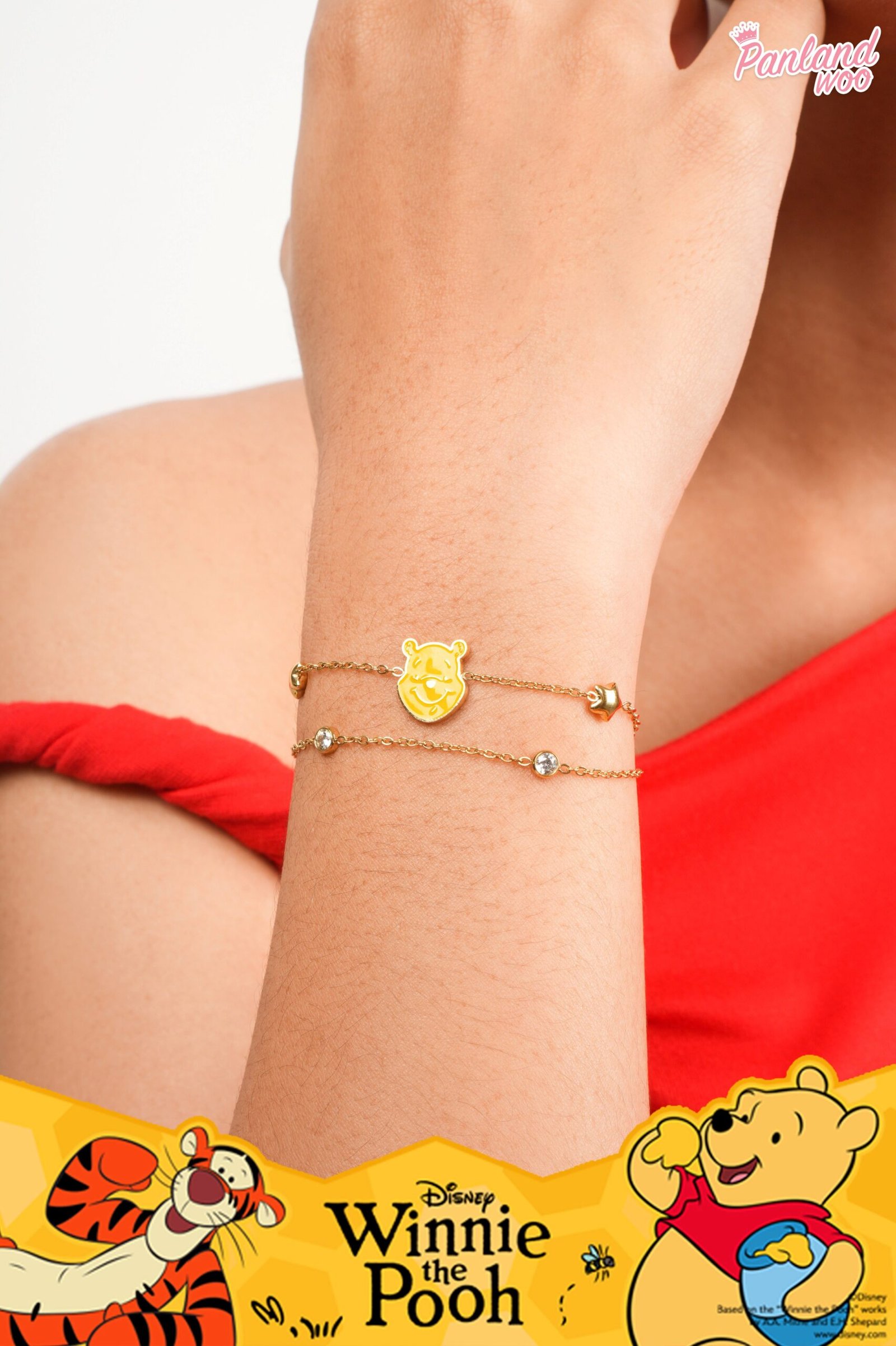 Panlandwoo - Winnie The Pooh Collection - Gelang Tangan Titanium Wanita Kagami Adjustable - Gambar 6