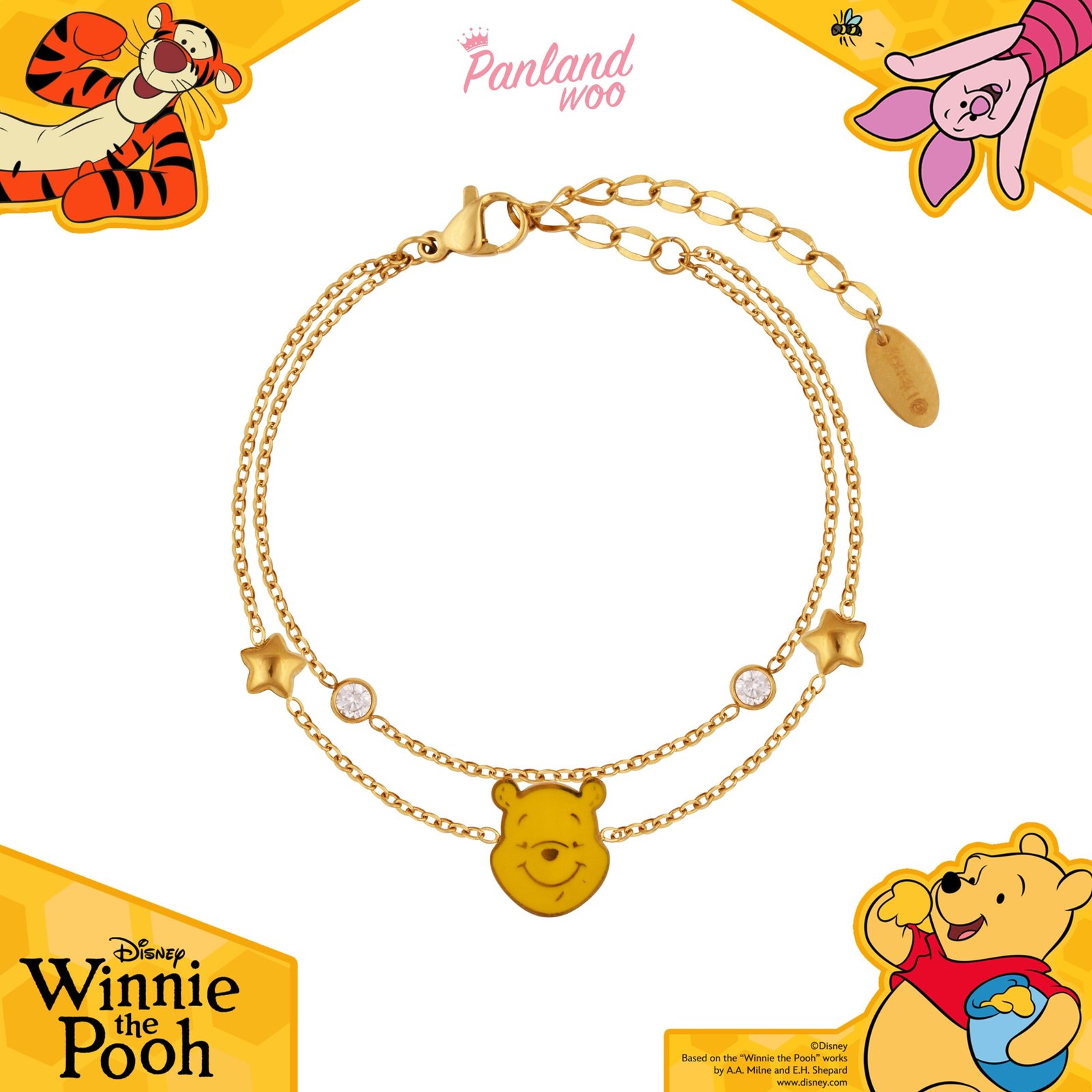 Panlandwoo - Winnie The Pooh Collection - Gelang Tangan Titanium Wanita Kagami Adjustable