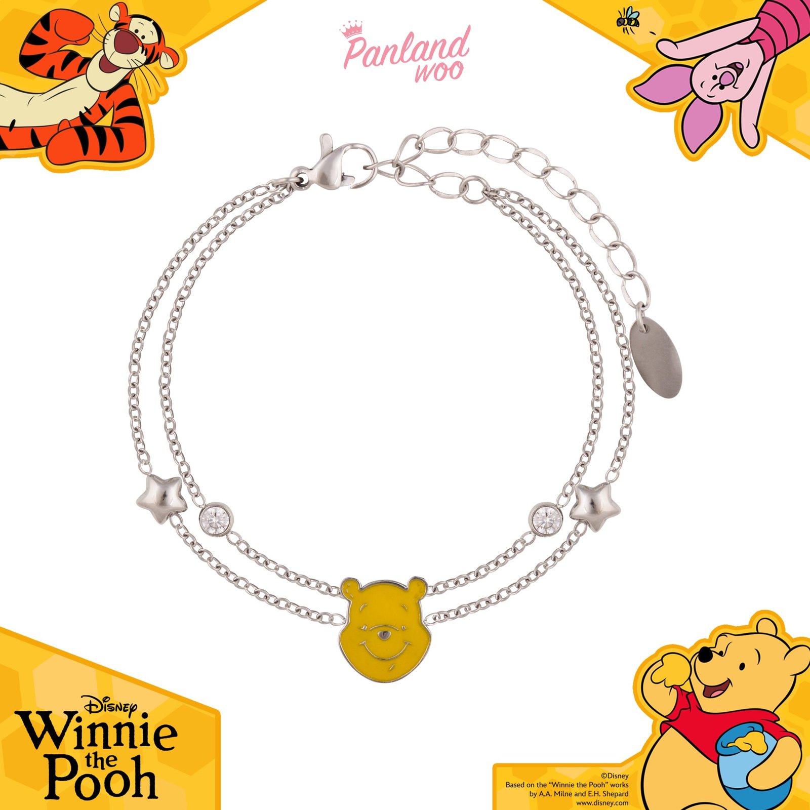 Panlandwoo - Winnie The Pooh Collection - Gelang Tangan Titanium Wanita Kagami Adjustable - Gambar 5