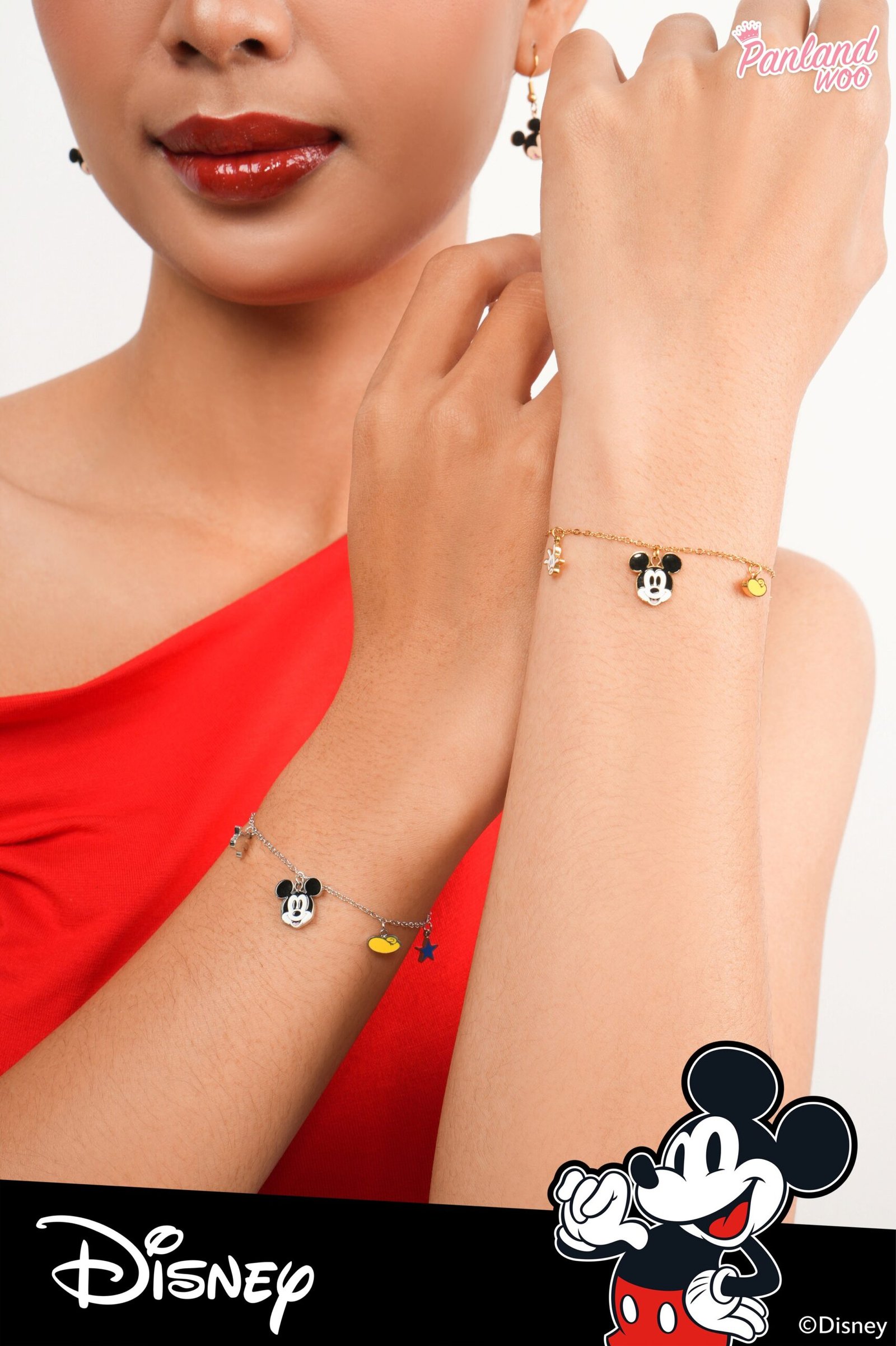 Panlandwoo - Mickey & Minnie Mouse Collection - Gelang Tangan Titanium Wanita Campbell Adjustable - Gambar 6