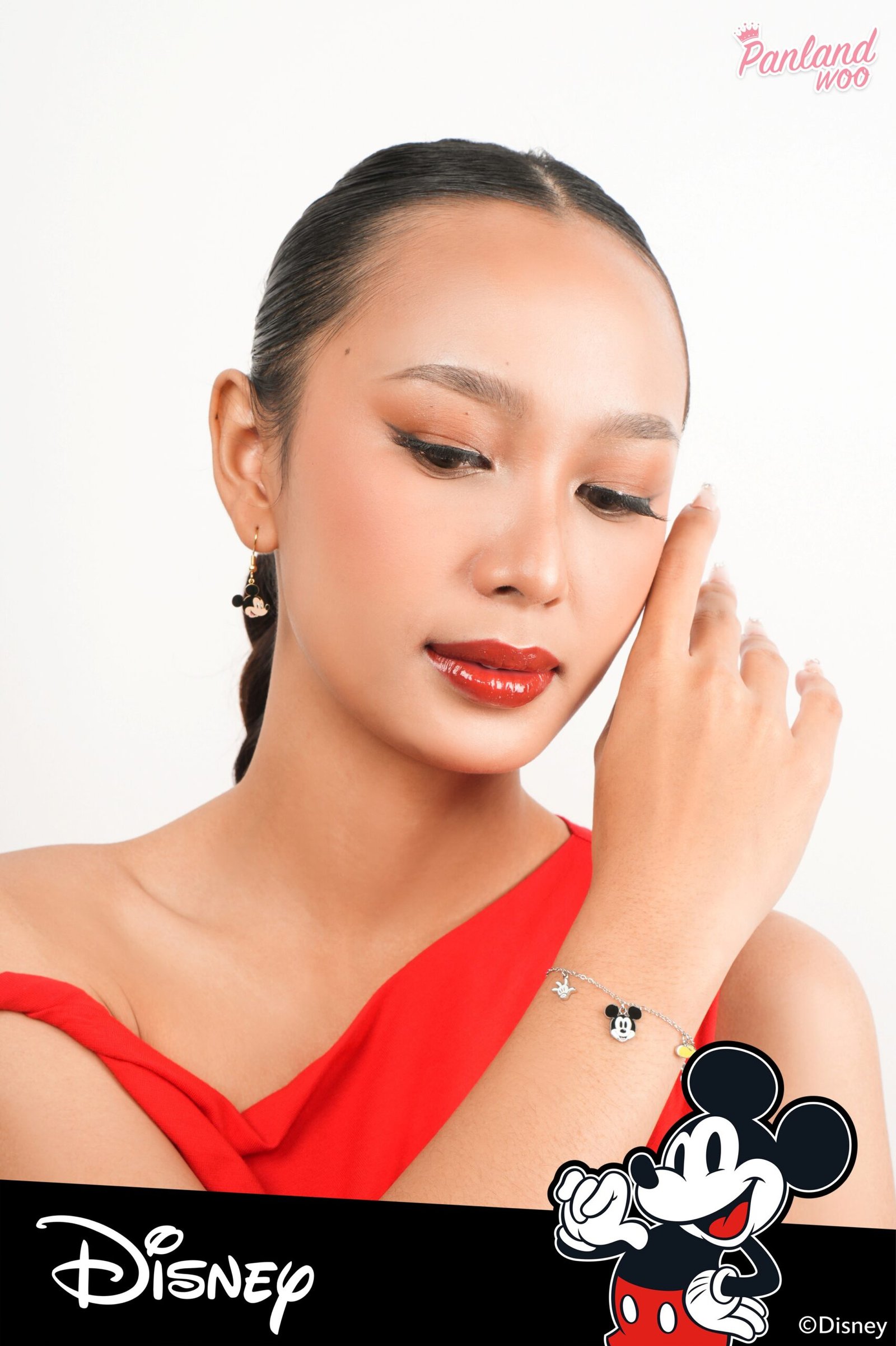 Panlandwoo - Mickey & Minnie Mouse Collection - Gelang Tangan Titanium Wanita Campbell Adjustable - Gambar 9