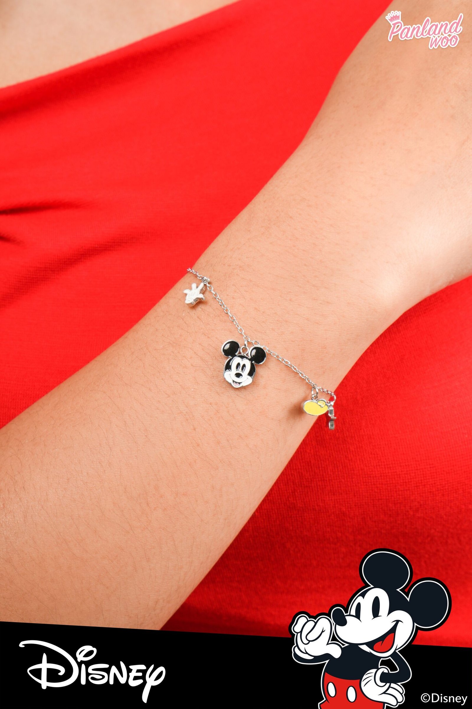 Panlandwoo - Mickey & Minnie Mouse Collection - Gelang Tangan Titanium Wanita Campbell Adjustable - Gambar 7