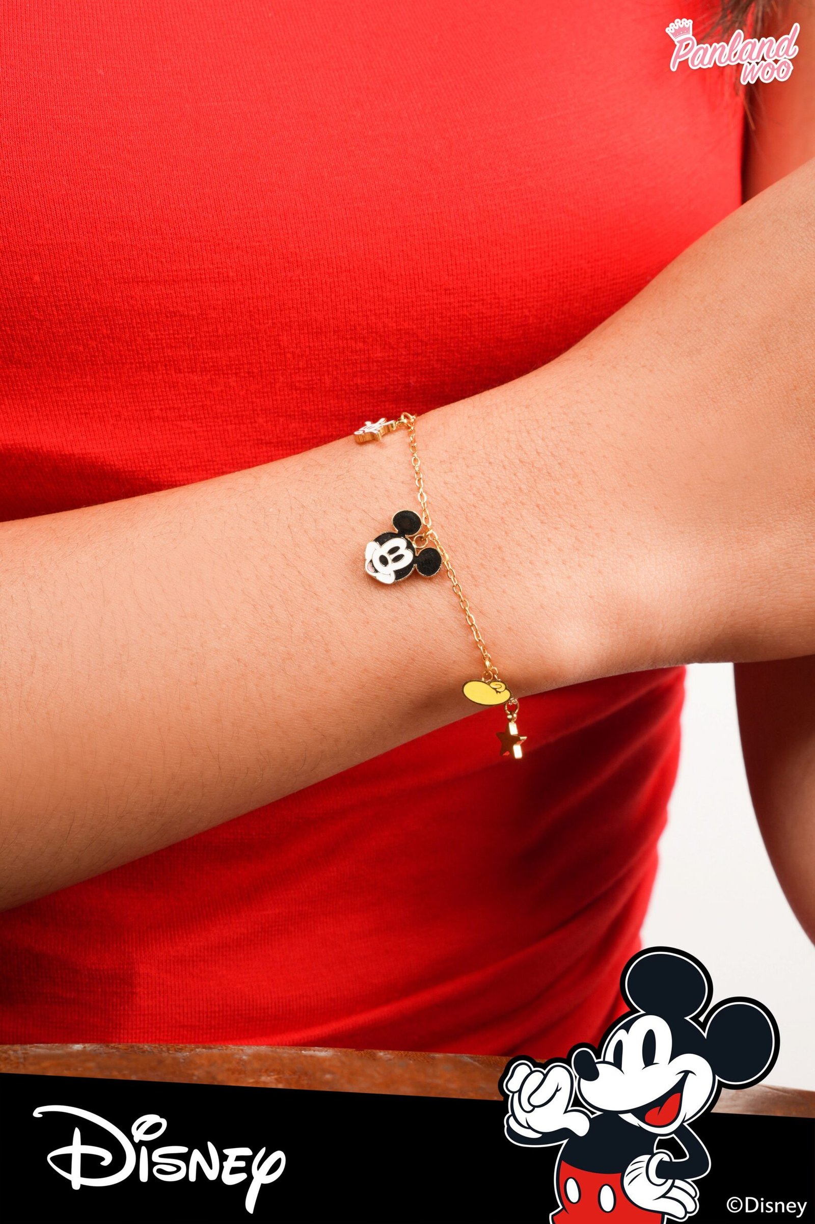 Panlandwoo - Mickey & Minnie Mouse Collection - Gelang Tangan Titanium Wanita Campbell Adjustable - Gambar 4