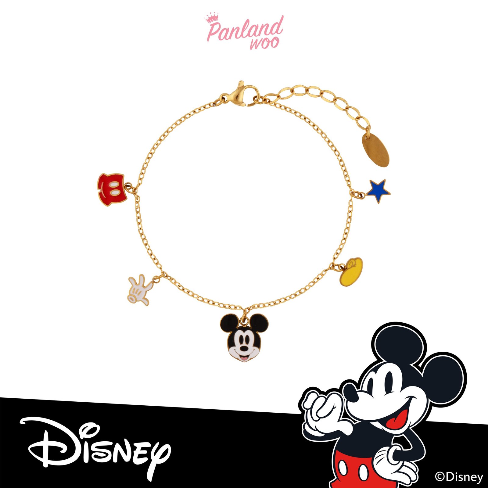 Panlandwoo - Mickey & Minnie Mouse Collection - Gelang Tangan Titanium Wanita Campbell Adjustable
