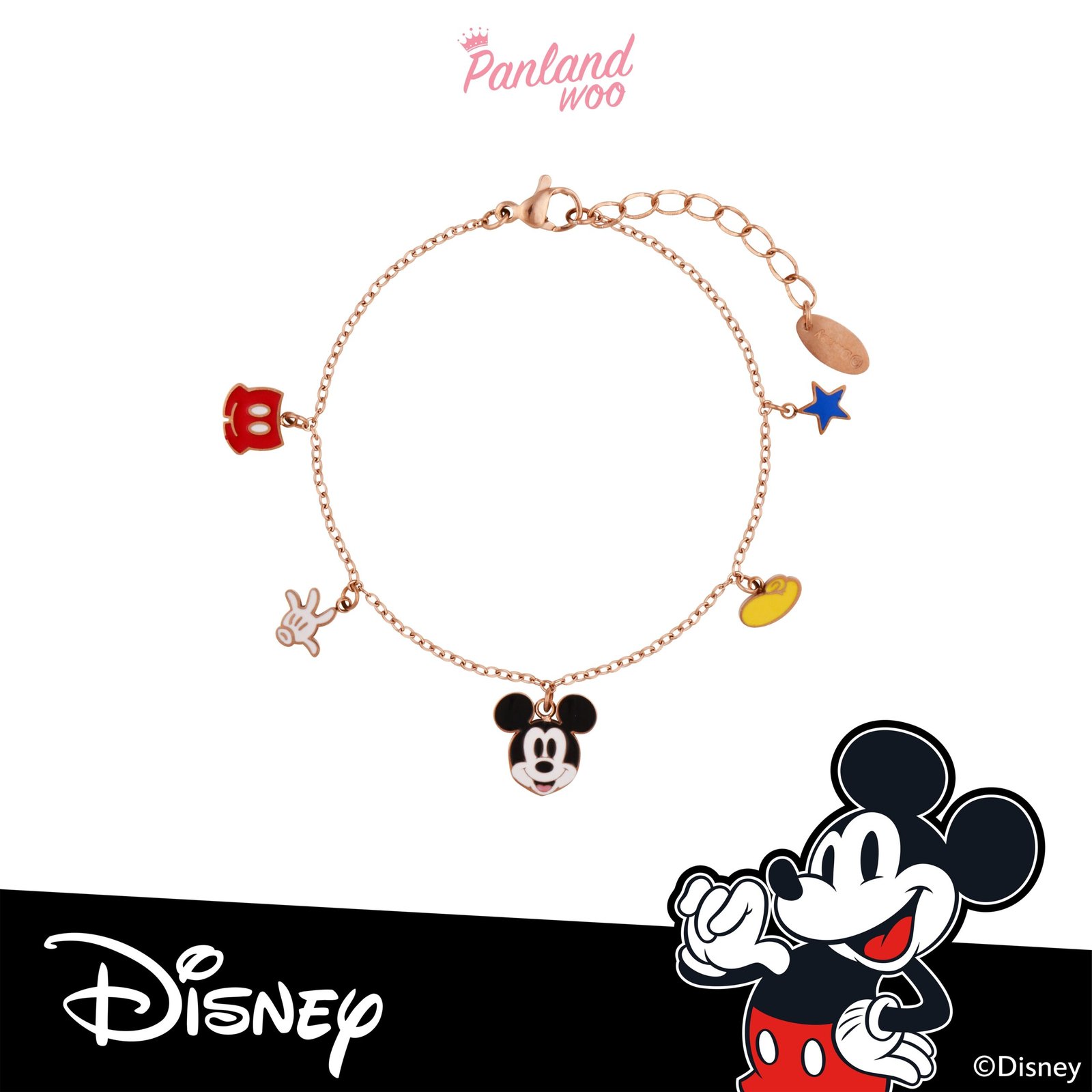 Panlandwoo - Mickey & Minnie Mouse Collection - Gelang Tangan Titanium Wanita Campbell Adjustable - Gambar 8