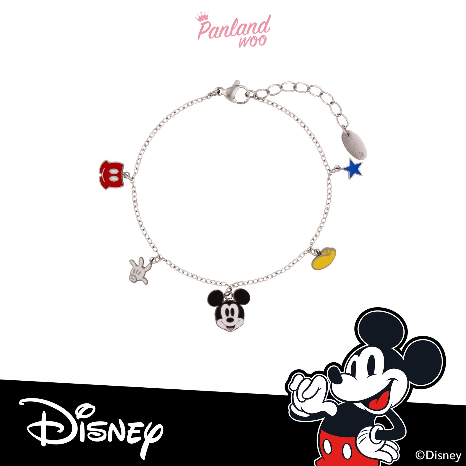Panlandwoo - Mickey & Minnie Mouse Collection - Gelang Tangan Titanium Wanita Campbell Adjustable - Gambar 5