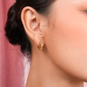 Panlandwoo - Anting Hoop Titanium Wanita Veloura Infinity - Gambar 2