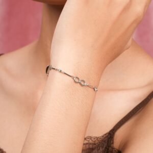 Panlandwoo - Gelang Tangan Titanium Wanita Infinite Grace Adjustable - Gambar 3