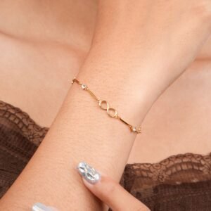 Panlandwoo - Gelang Tangan Titanium Wanita Infinite Grace Adjustable - Gambar 4