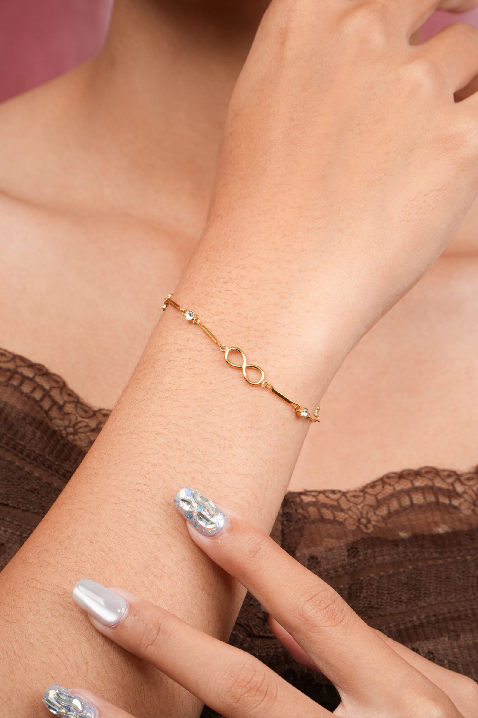 Panlandwoo - Gelang Tangan Titanium Wanita Infinite Grace Adjustable - Gambar 4