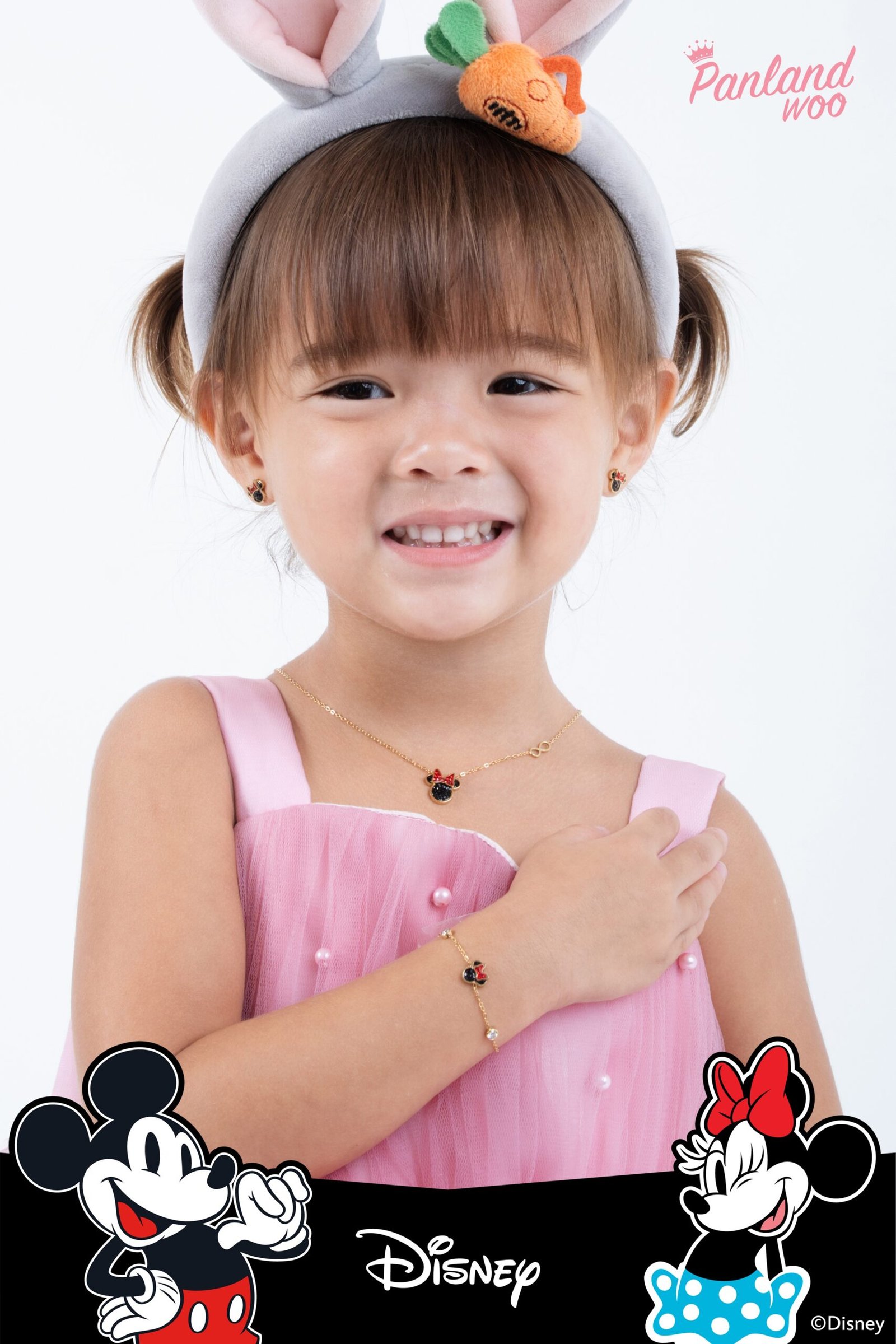 Panlandwoo Kids - Mickey & Minnie Mouse Collection - Gelang Tangan Titanium Anak Momo Adjustable - Gambar 3